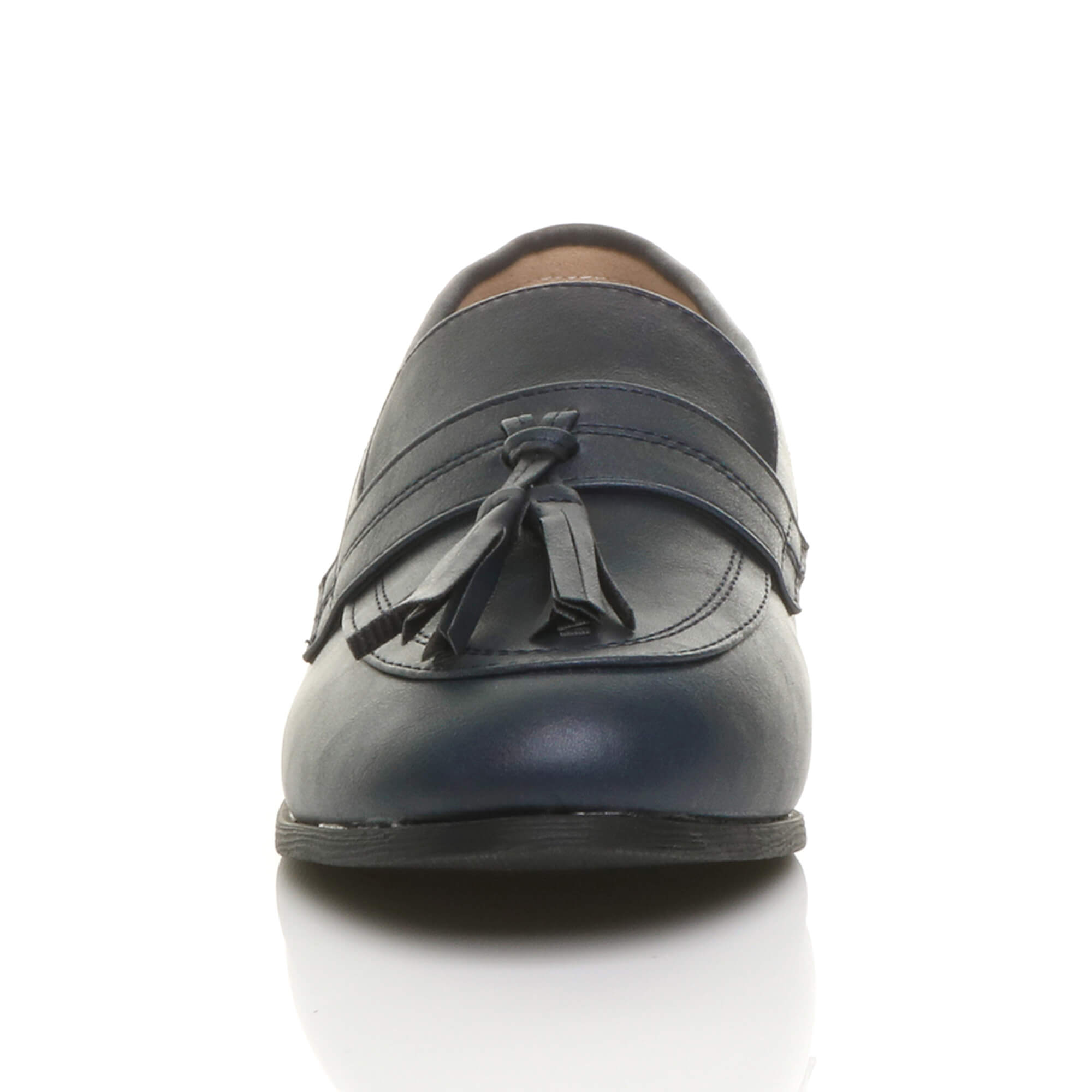Navy Blue Flat Smart Casual Loafers, Image 6 of 6