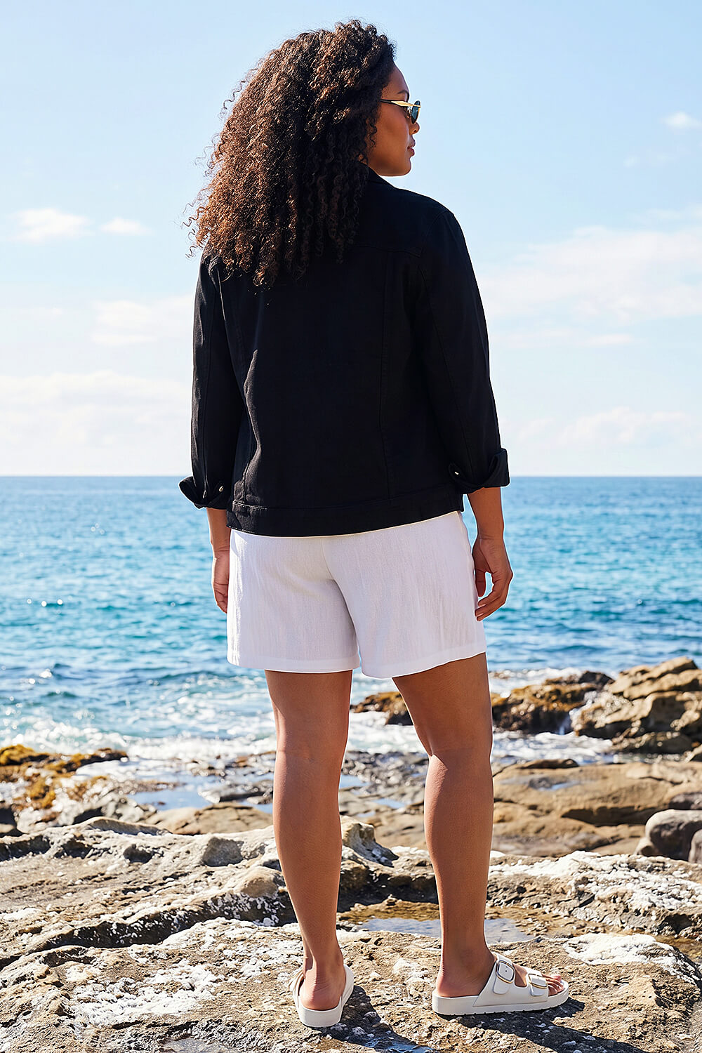 Black Curve Stretch Pocket Jacket, Image 4 of 4