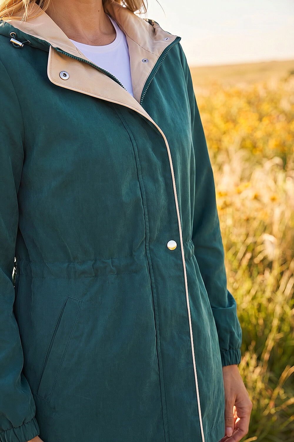 Teal Lightweight Hooded Jacket , Image 5 of 4