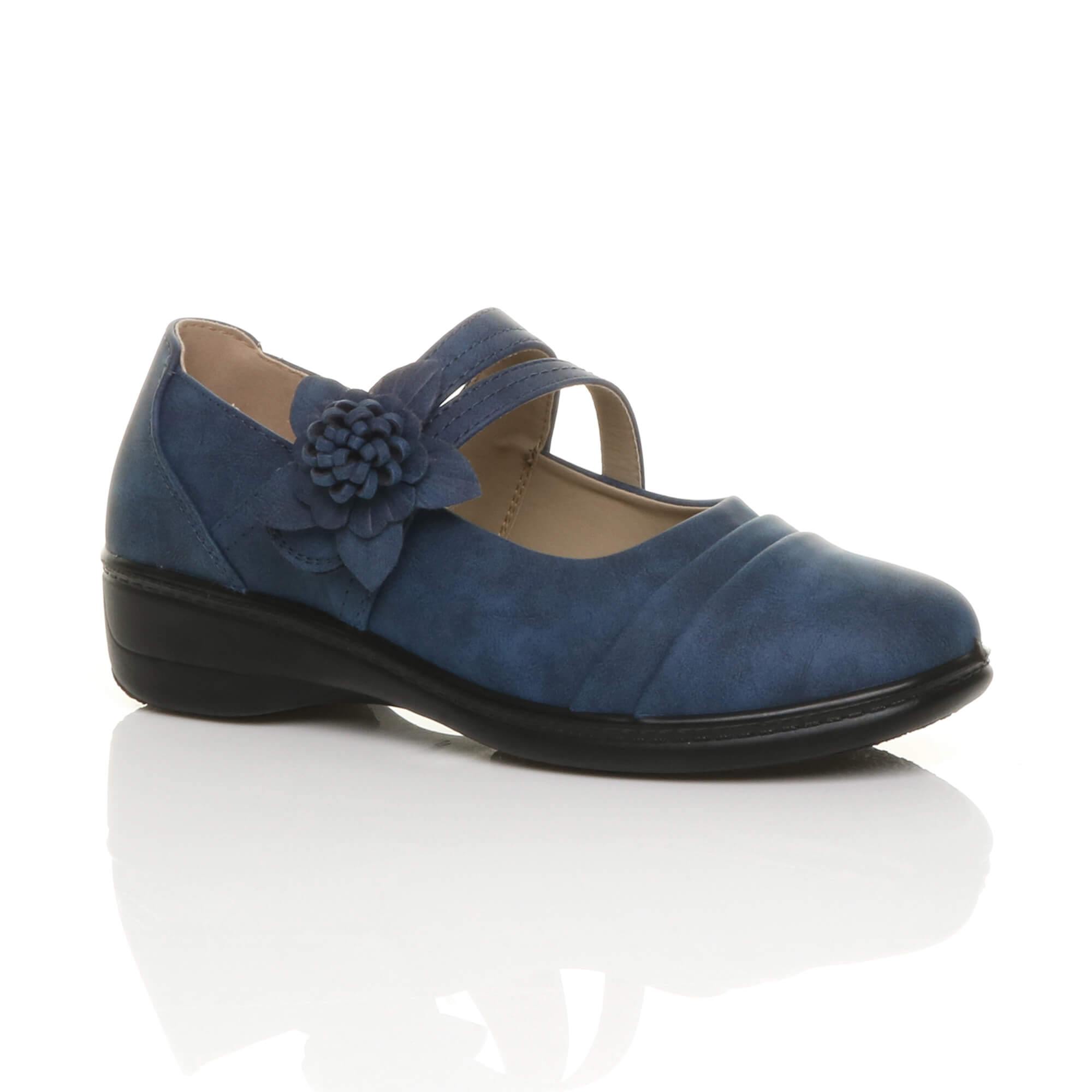 Navy Blue AJVANI Navy Blue Flat Comfort Mary Jane Shoes, Image 1 of 6