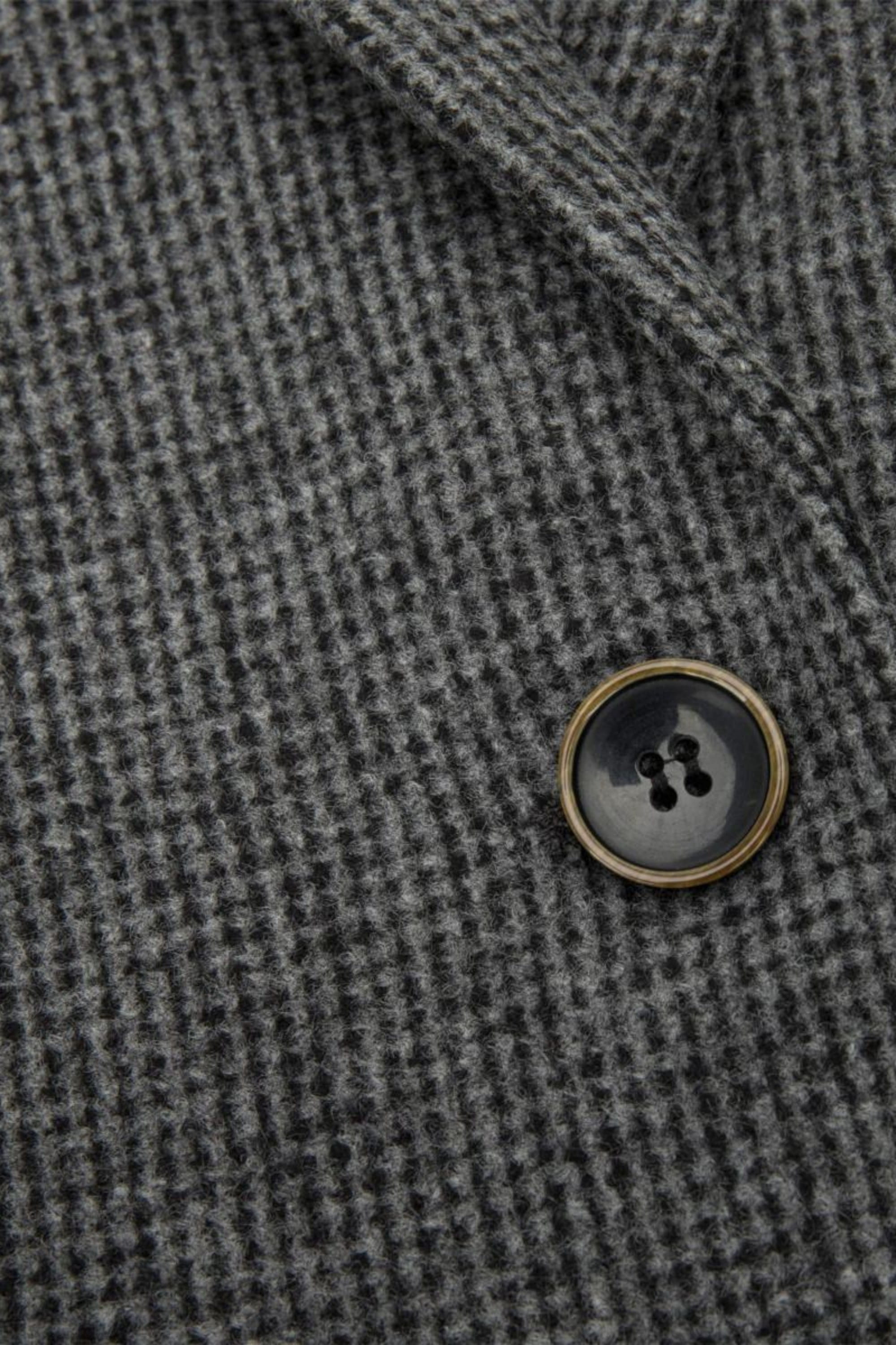 Grey Infinity Leather Grey Tweed 1920s Herringbone Grey Blazer, Image 6 of 6
