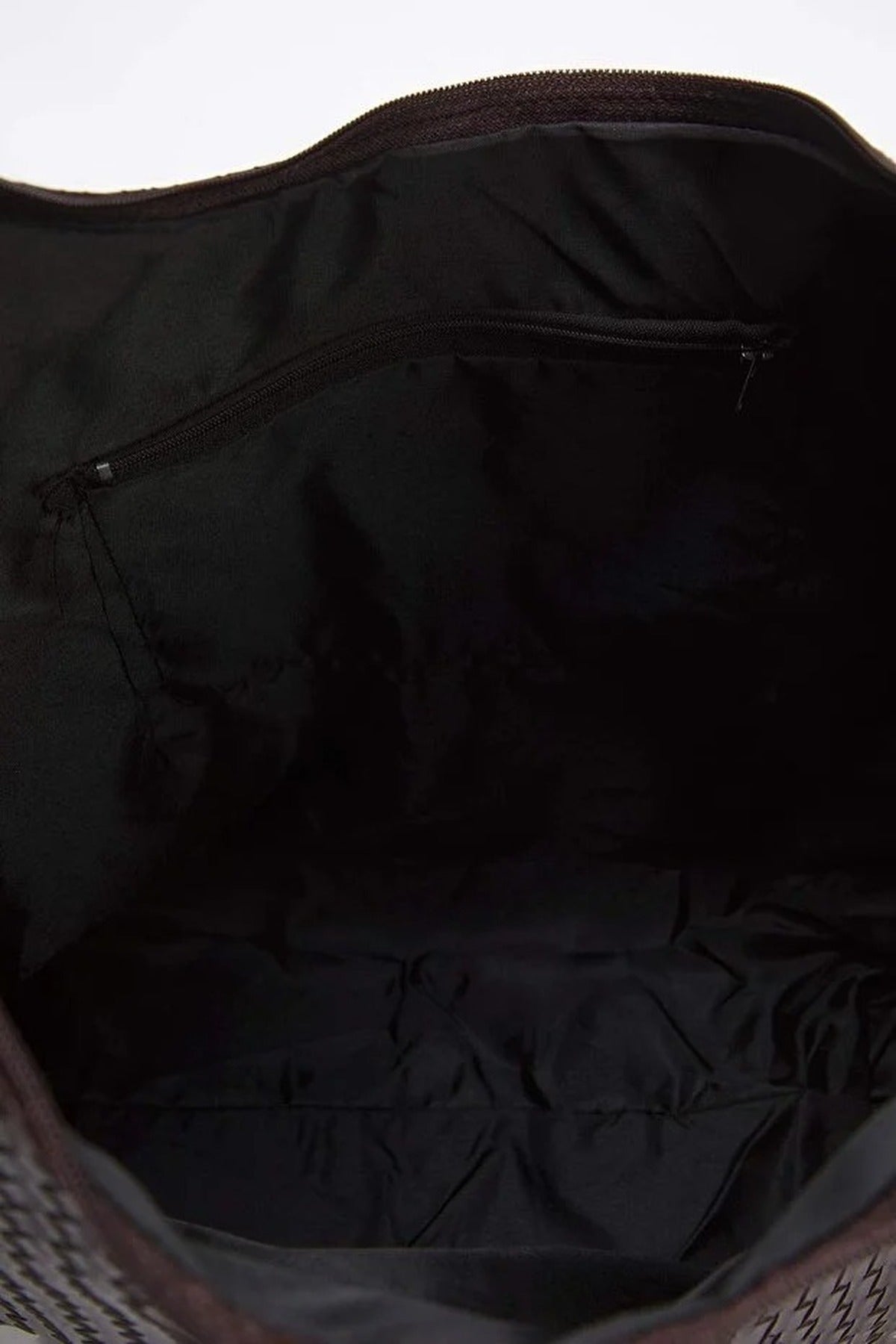 Brown Woven Texture Oversized Tote Shoulder Bag, Image 3 of 4