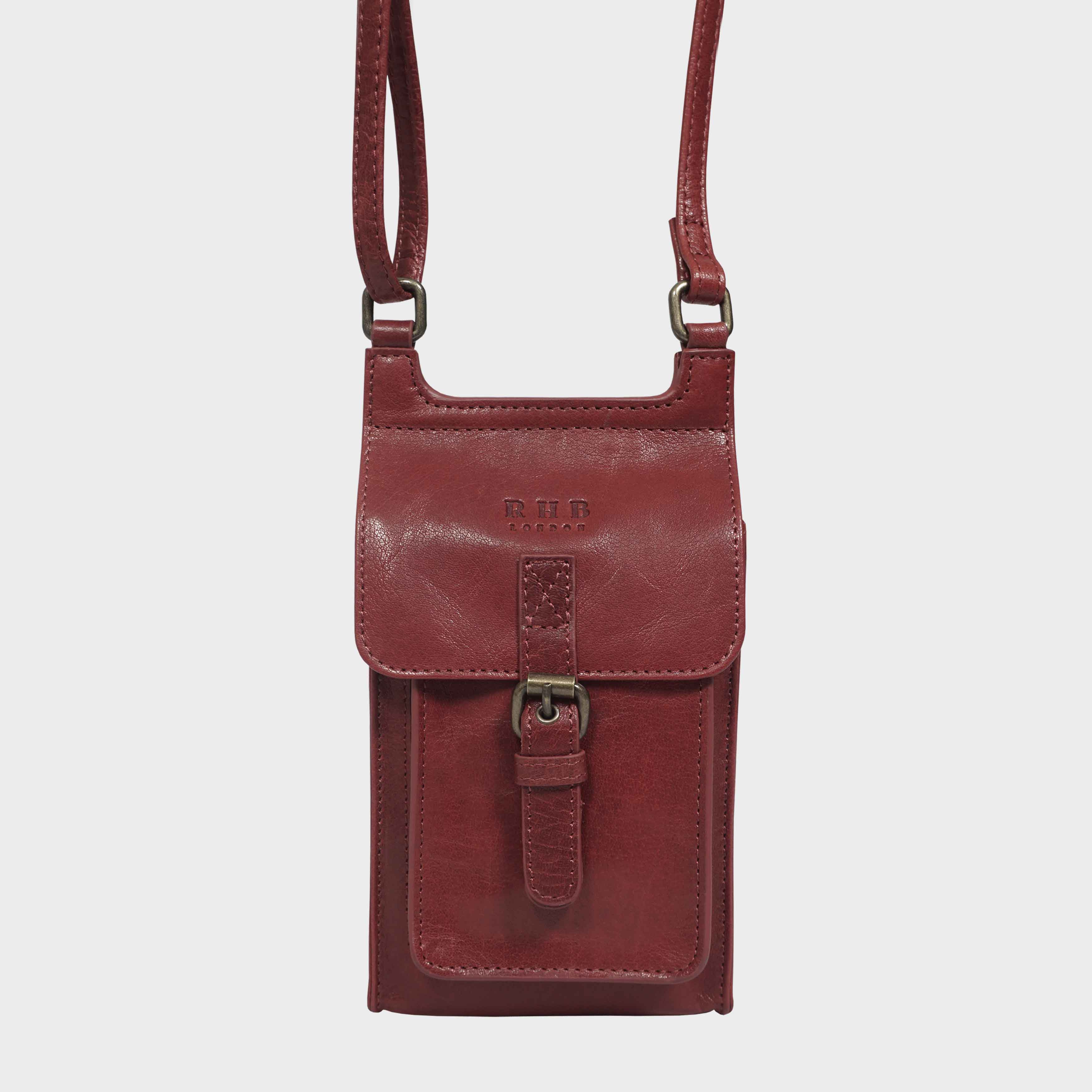 Red 'MYLA' Real Leather Mobile Phone Crossbody Bag, Image 1 of 6
