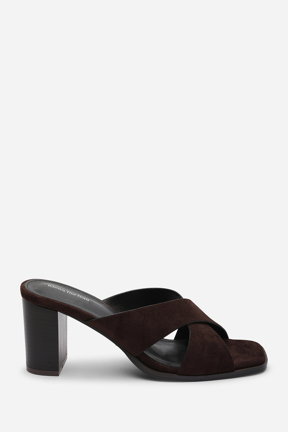 Dark Brown Livana Crossover Strap Block Heel Sandal, Image 2 of 6