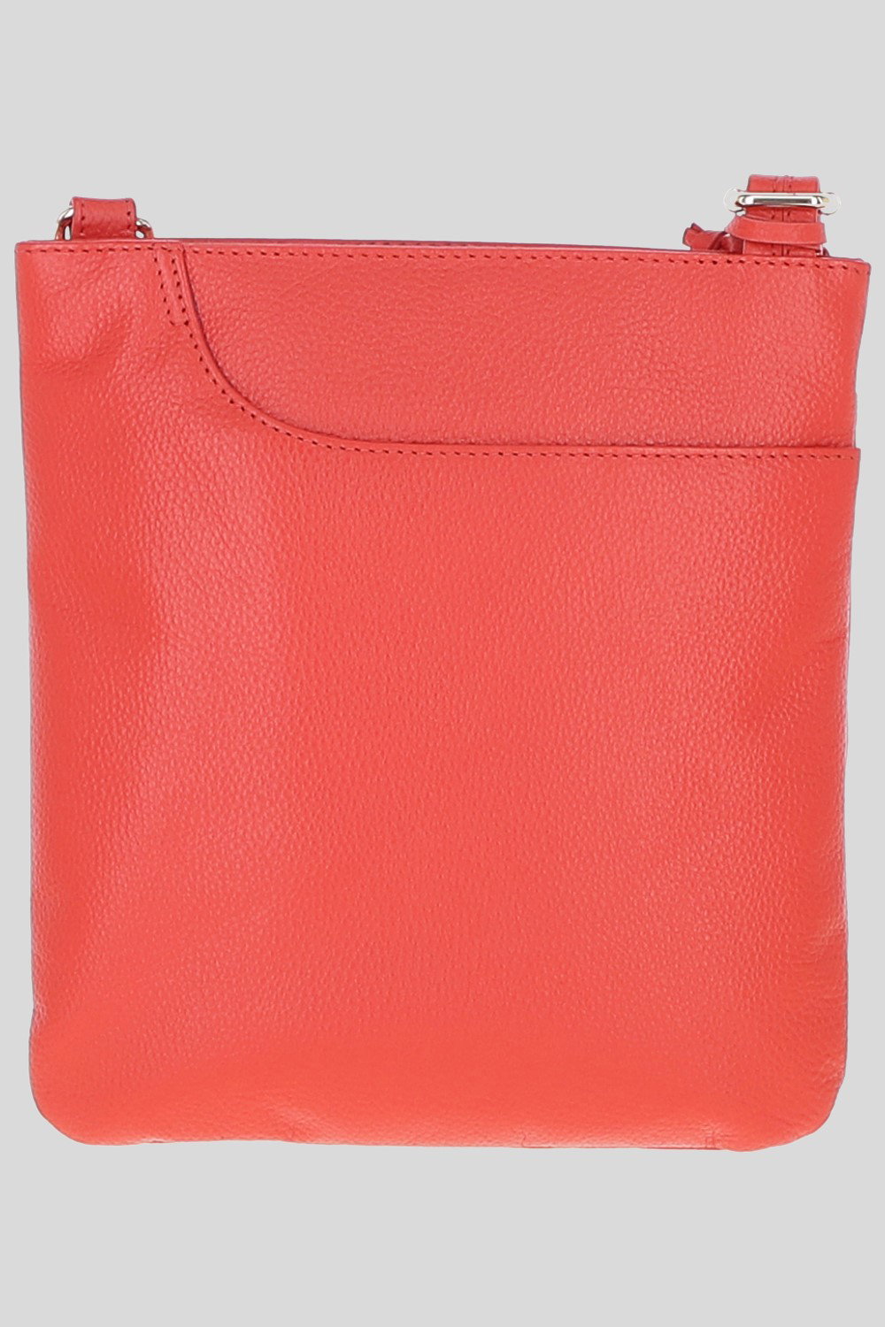 Orange Curve Zip Top Leather Cross Body Bag, Image 1 of 3