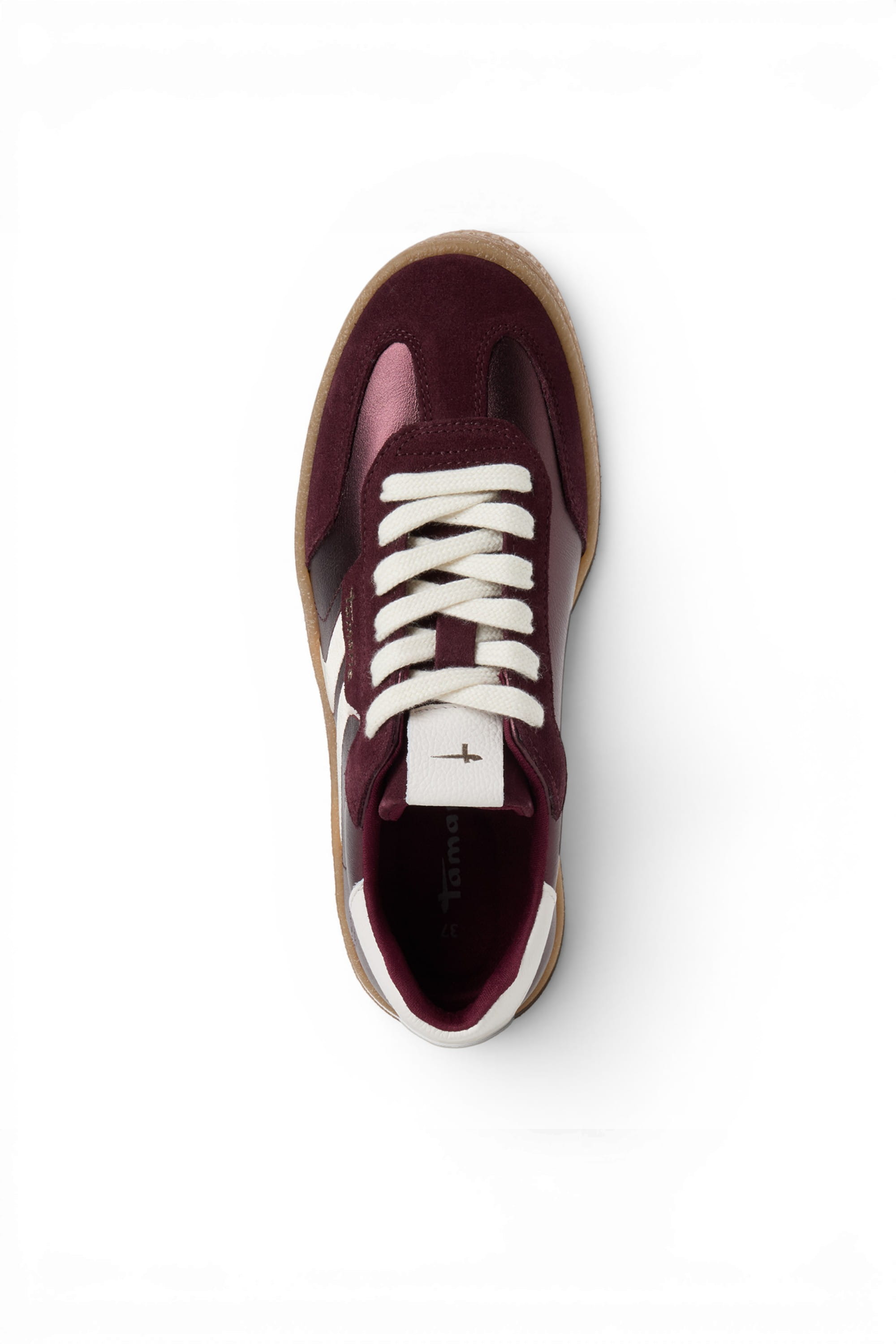 Wine Leather Trainers Sneaker Shoes, Image 7 of 8