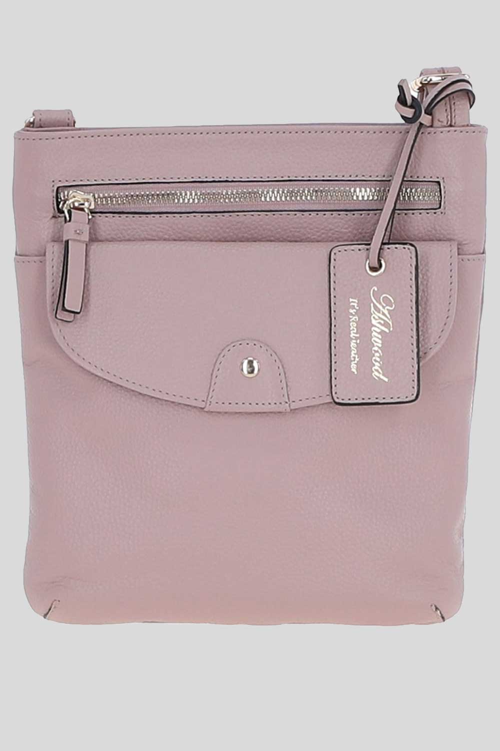 Light Pink Ashwood Leather Light Pink 'Five CB' Real Leather Cross Body Bag, Image 1 of 5