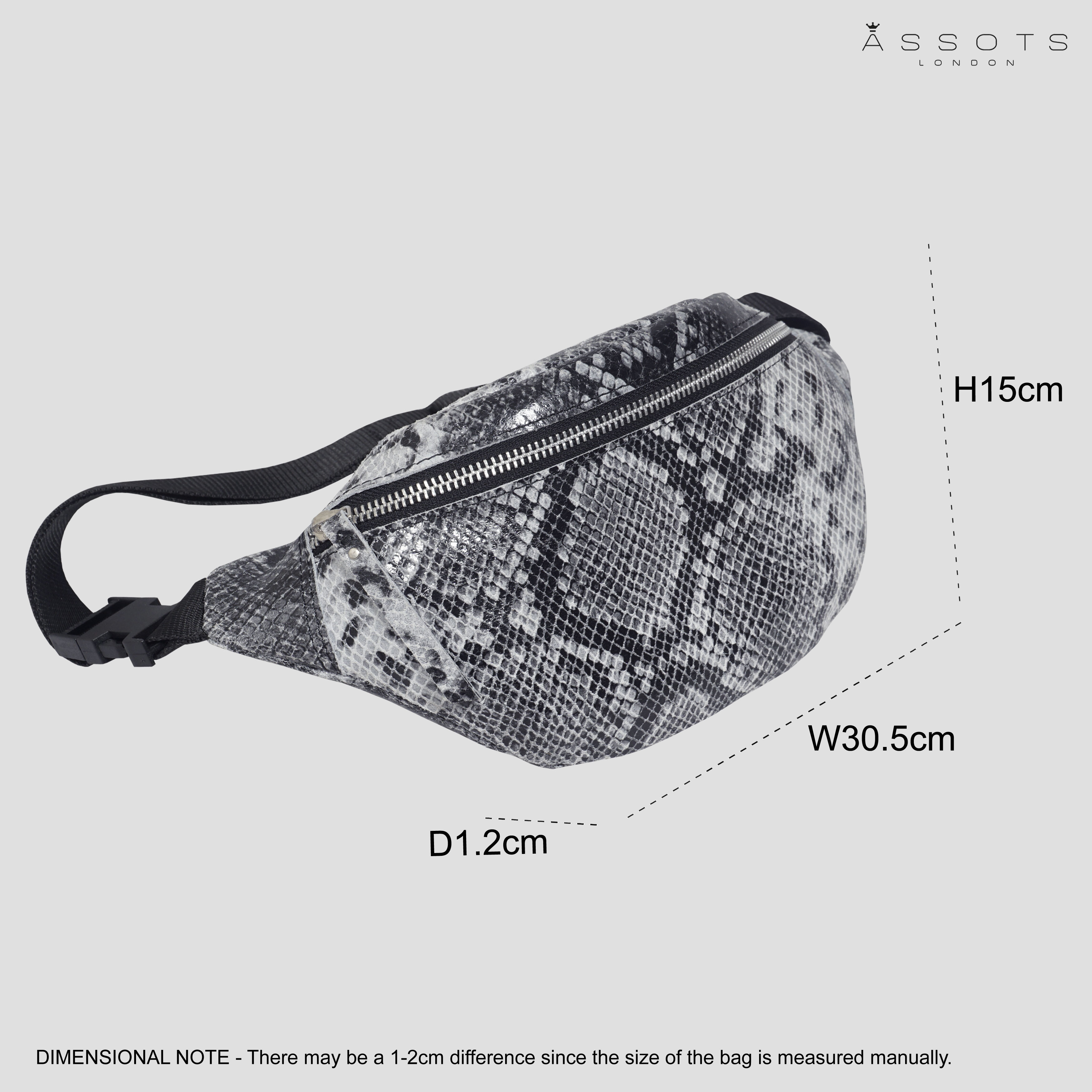 Black 'NOAH' Real Leather Bum Belt Bag, Image 6 of 6