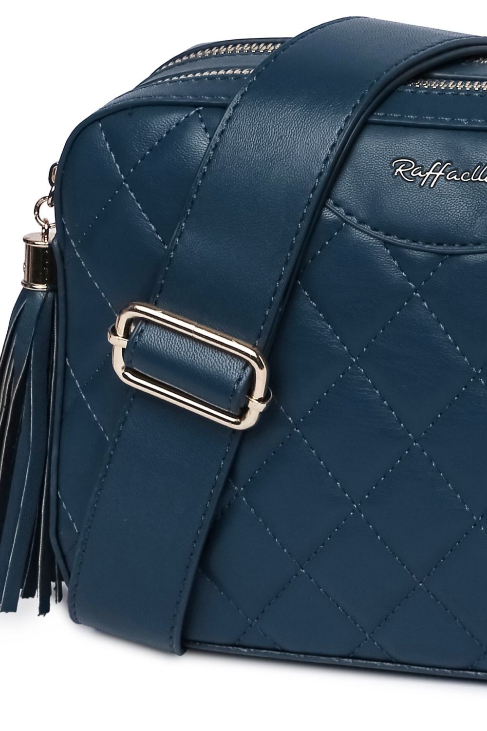 Blue Quilted Cross Body Camera Bag, Image 2 of 2
