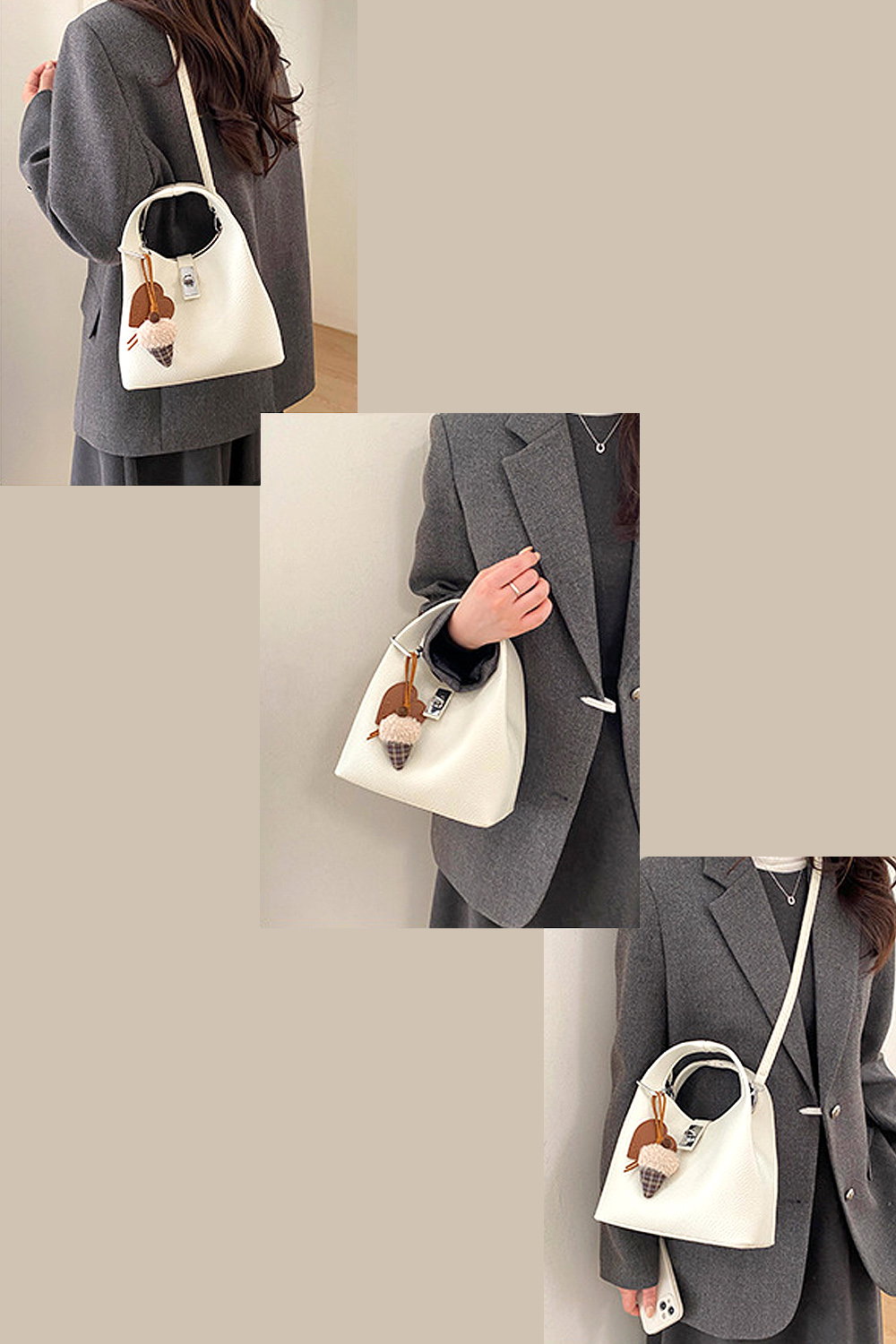 Black 'Storm' Small Crossbody Bag With Detachable Bag Charm