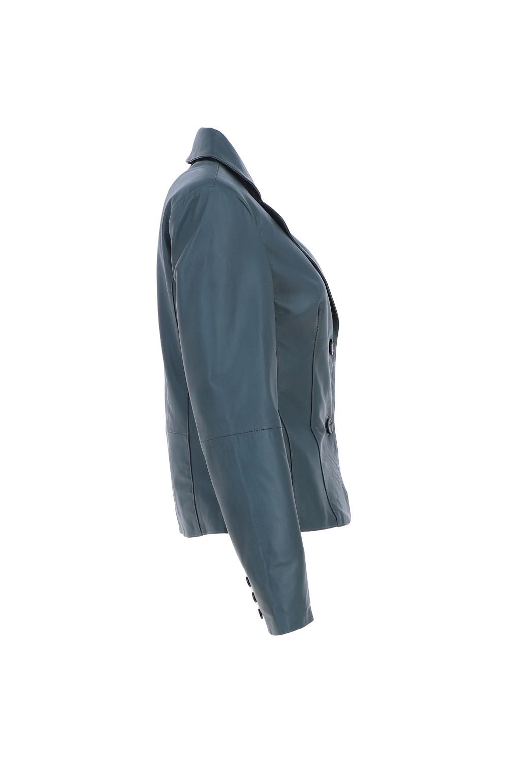 Grey Ashwood Leather Grey 'Angelica' Real Leather Two Button Blazer, Image 5 of 5