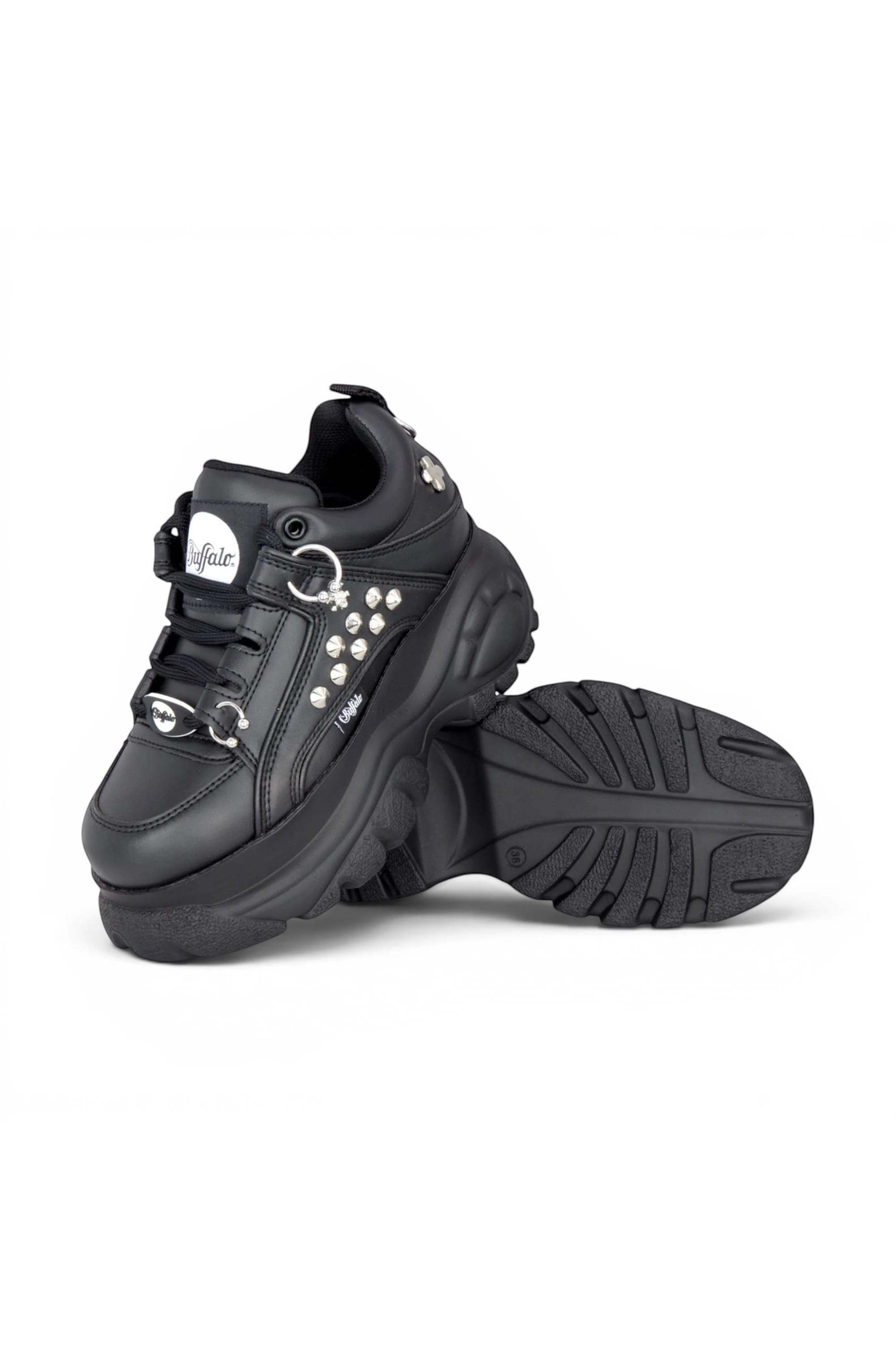 Black Womens Chunky Platform Trainers -1339-14, Image 4 of 6