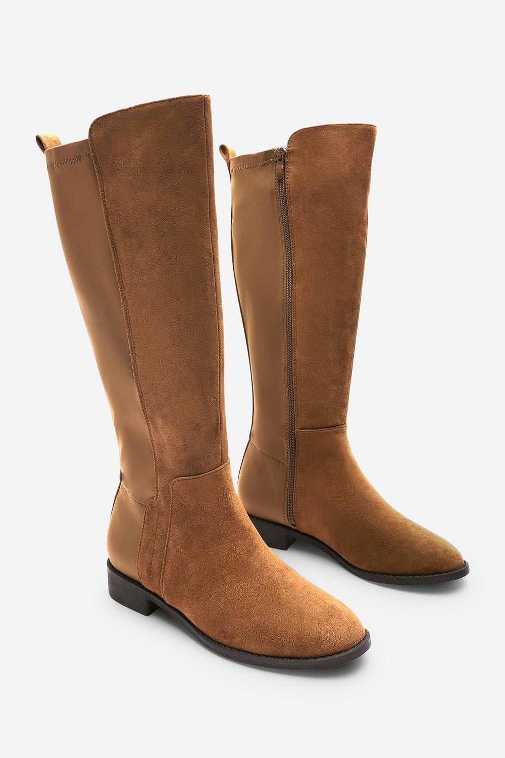 Khaki 'Parker' Knee High Boots With Side Zip, Image 5 of 6