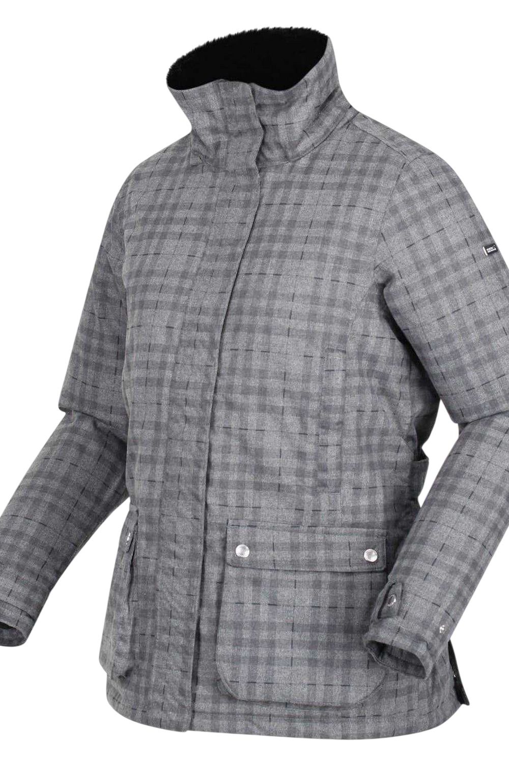 Grey Leighton Plaid Waterproof Jacket, Image 3 of 3