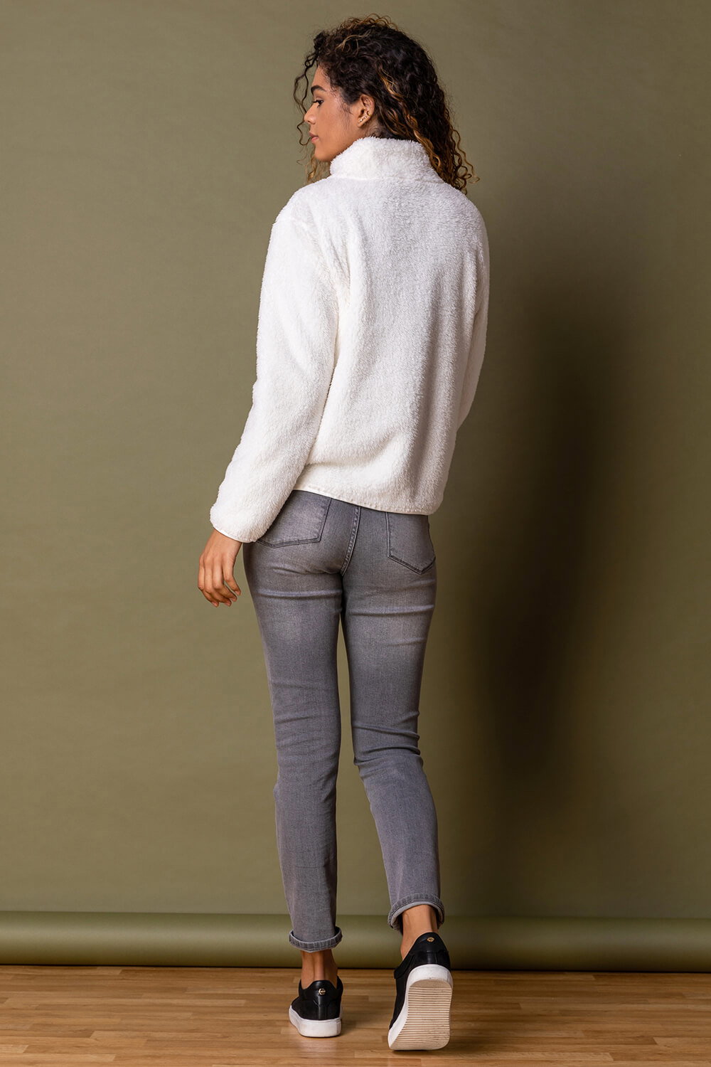 Ivory Soft Sherpa Fleece Jacket, Image 3 of 4
