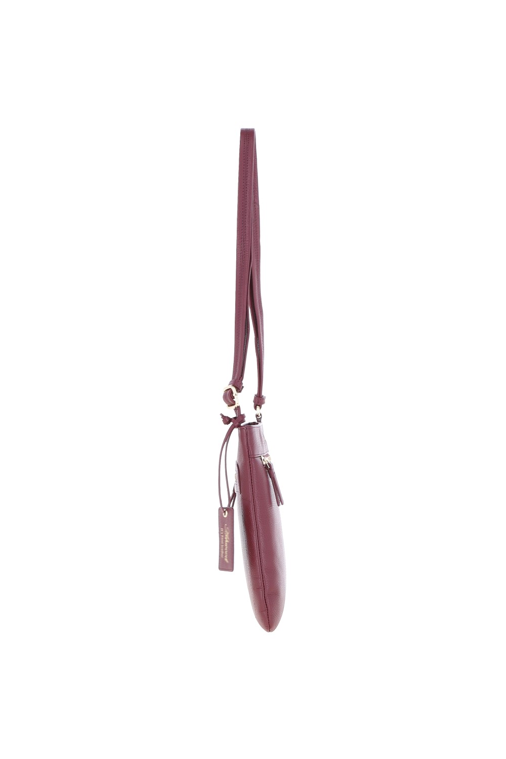 Burgundy 'Cienna' Real Leather Crossbody Bag, Image 3 of 5