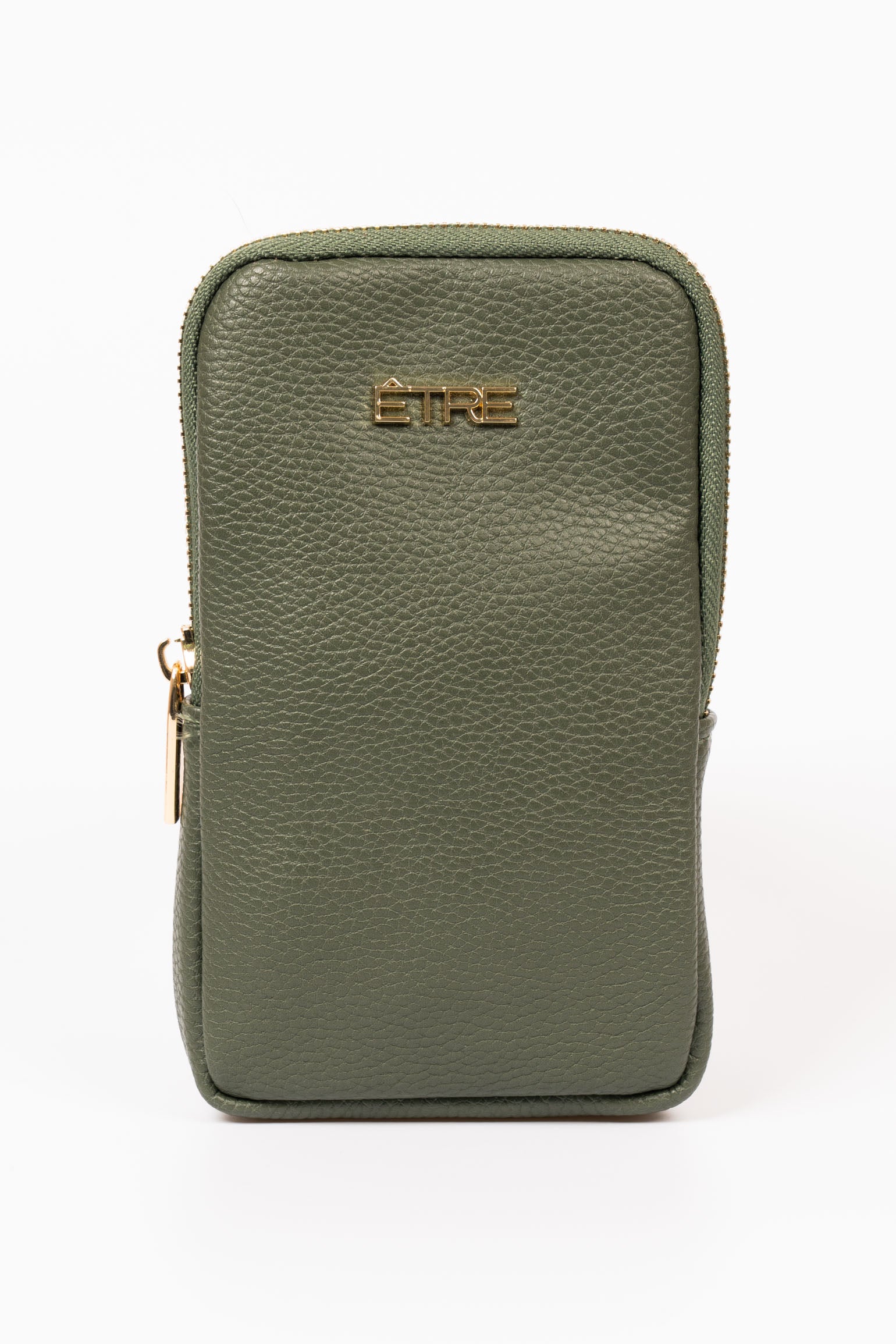 Khaki Faux Leather Glasses Case, Image 1 of 3
