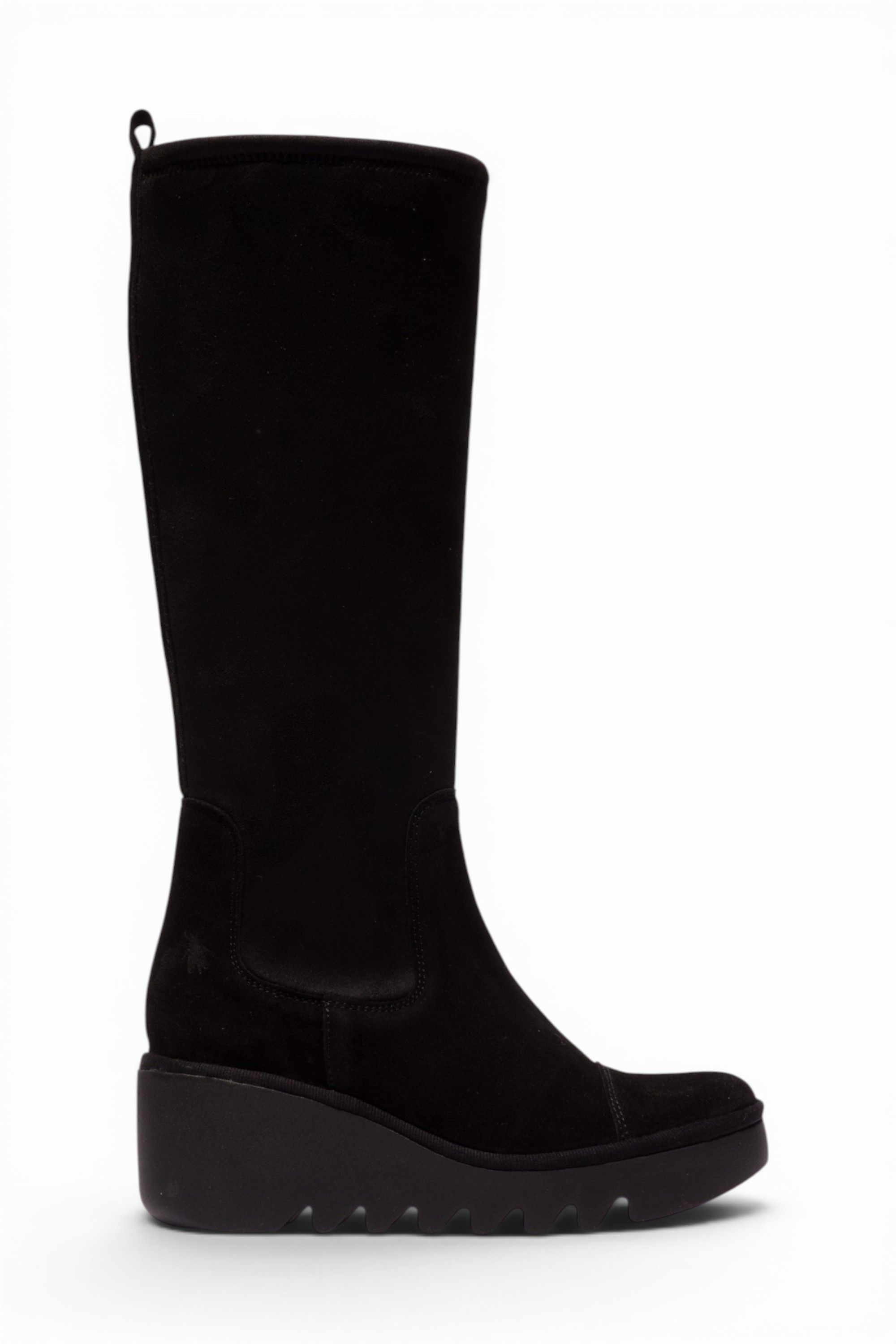 Charcoal Womens Leather High Wedge Boots-BUDI603, Image 1 of 5