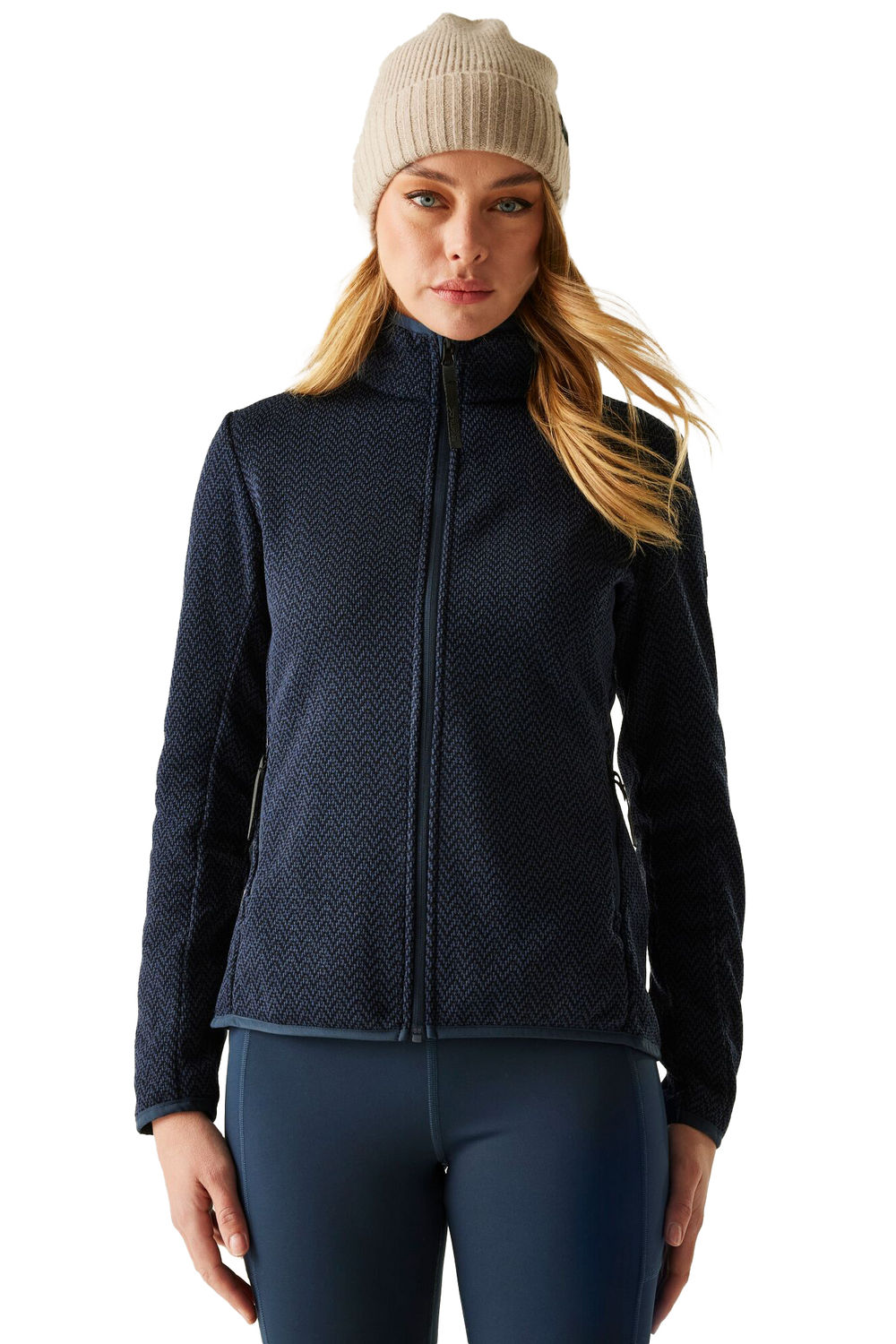 Navy Elzie Full Zip Fleece Jacket, Image 4 of 5