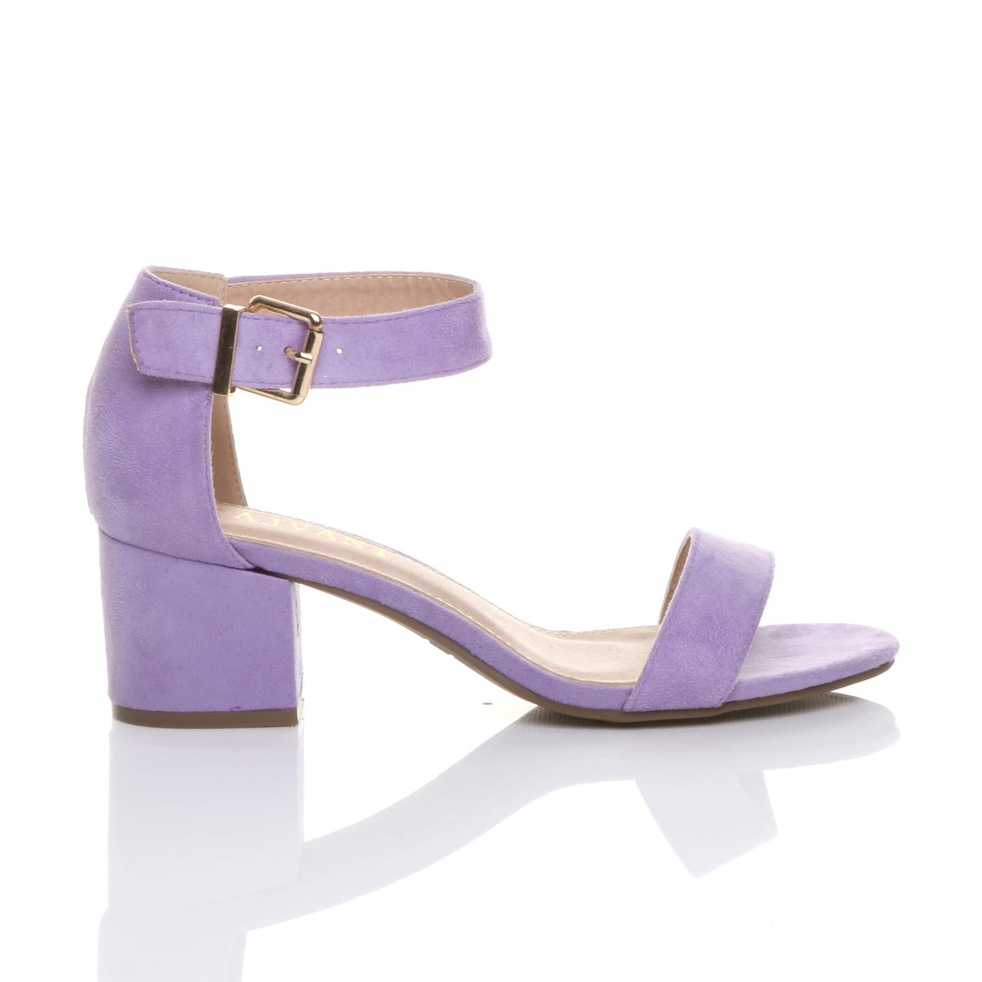 Lilac AJVANI Lilac Mid Block Heel Ankle Strap Sandals, Image 2 of 5