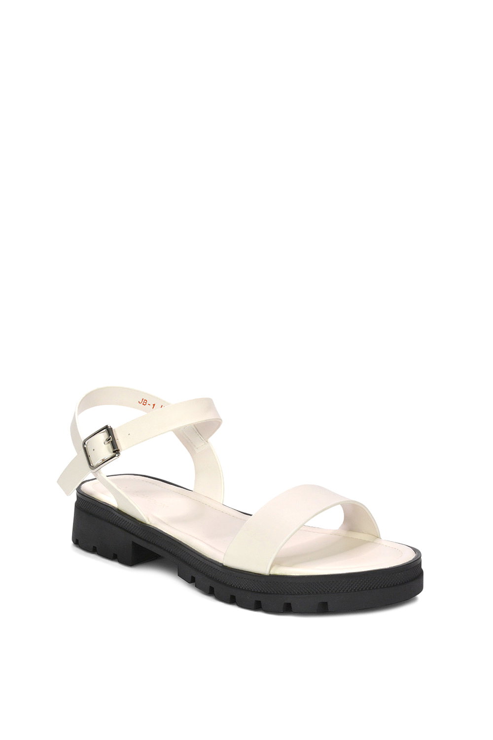 White 'Sorella' Low Heel Chunky Sandals With Ankle Strap, Image 2 of 5