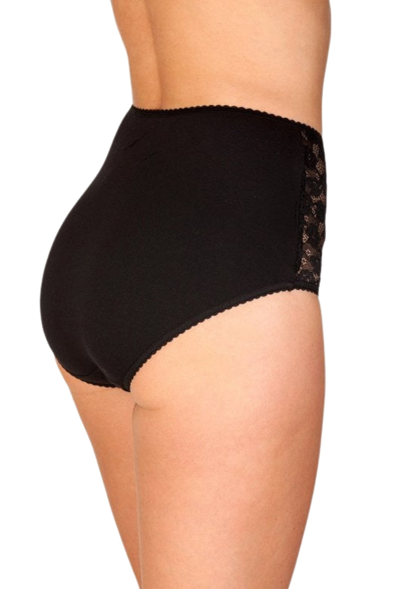Black 3 Pack Floral Lace Maxi Briefs, Image 2 of 4