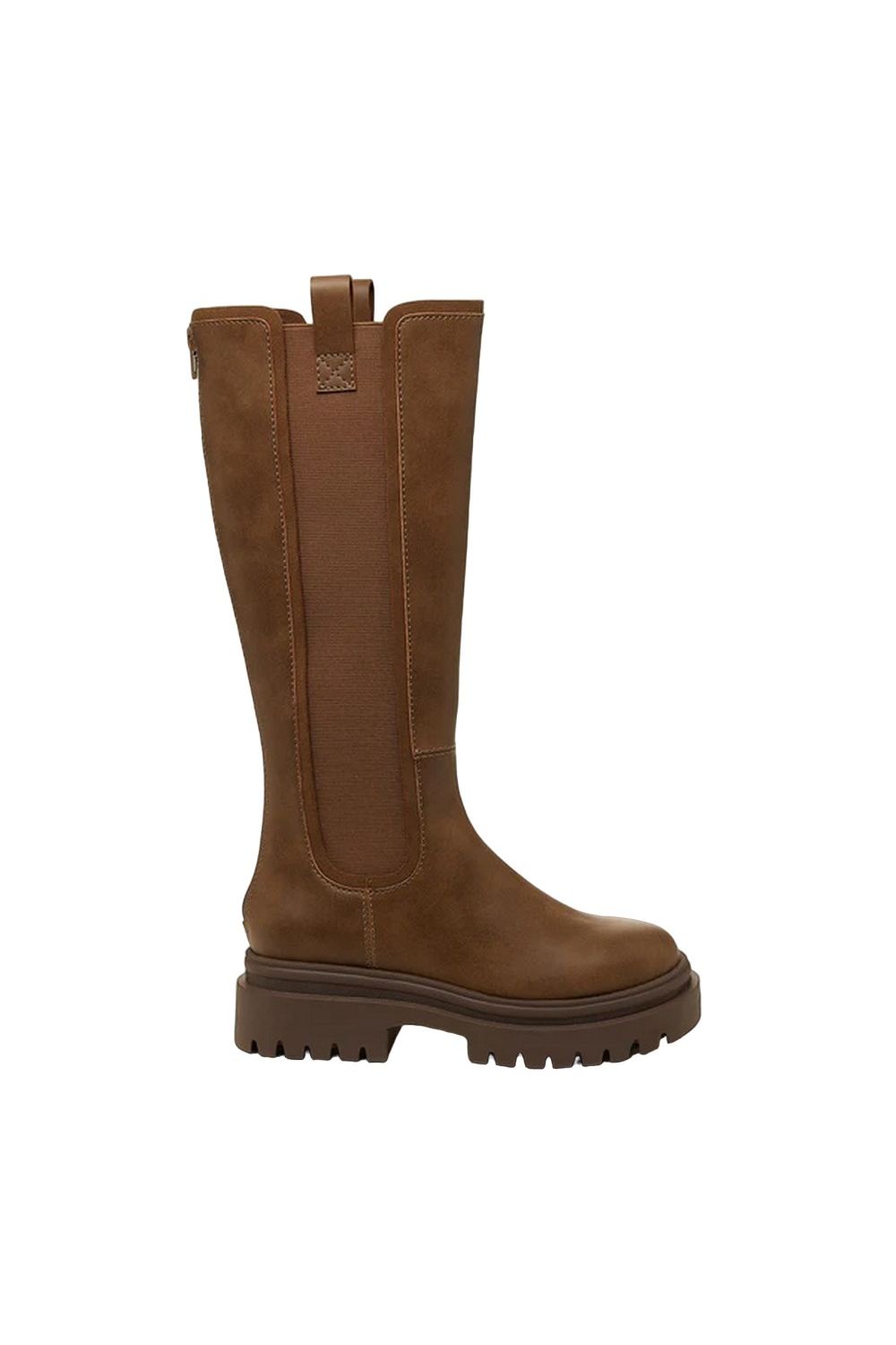 Brown Drea Leather Long Boots, Image 4 of 6