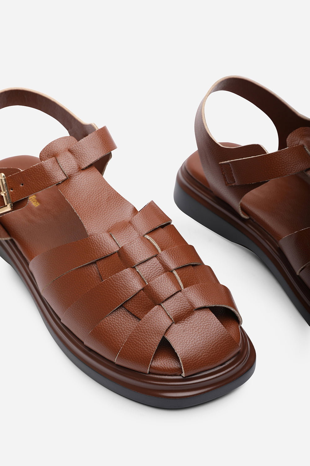 Tan Chime Fisherman Flatform Sandal, Image 5 of 6