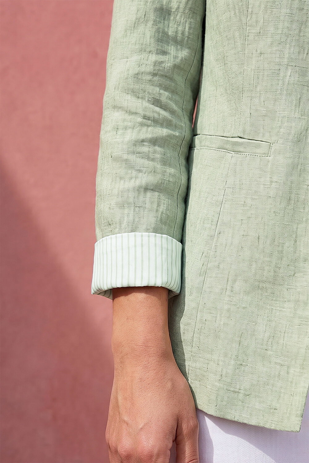 Green Textured Light Weight Blazer, Image 5 of 5