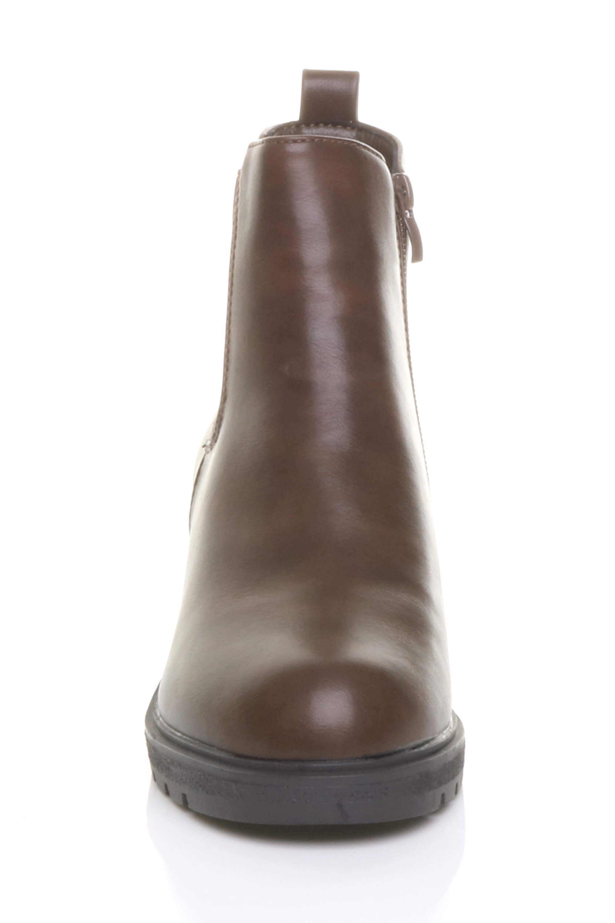 Brown AJVANI Brown High Wedge Heel Ankle Chelsea Boots, Image 6 of 6