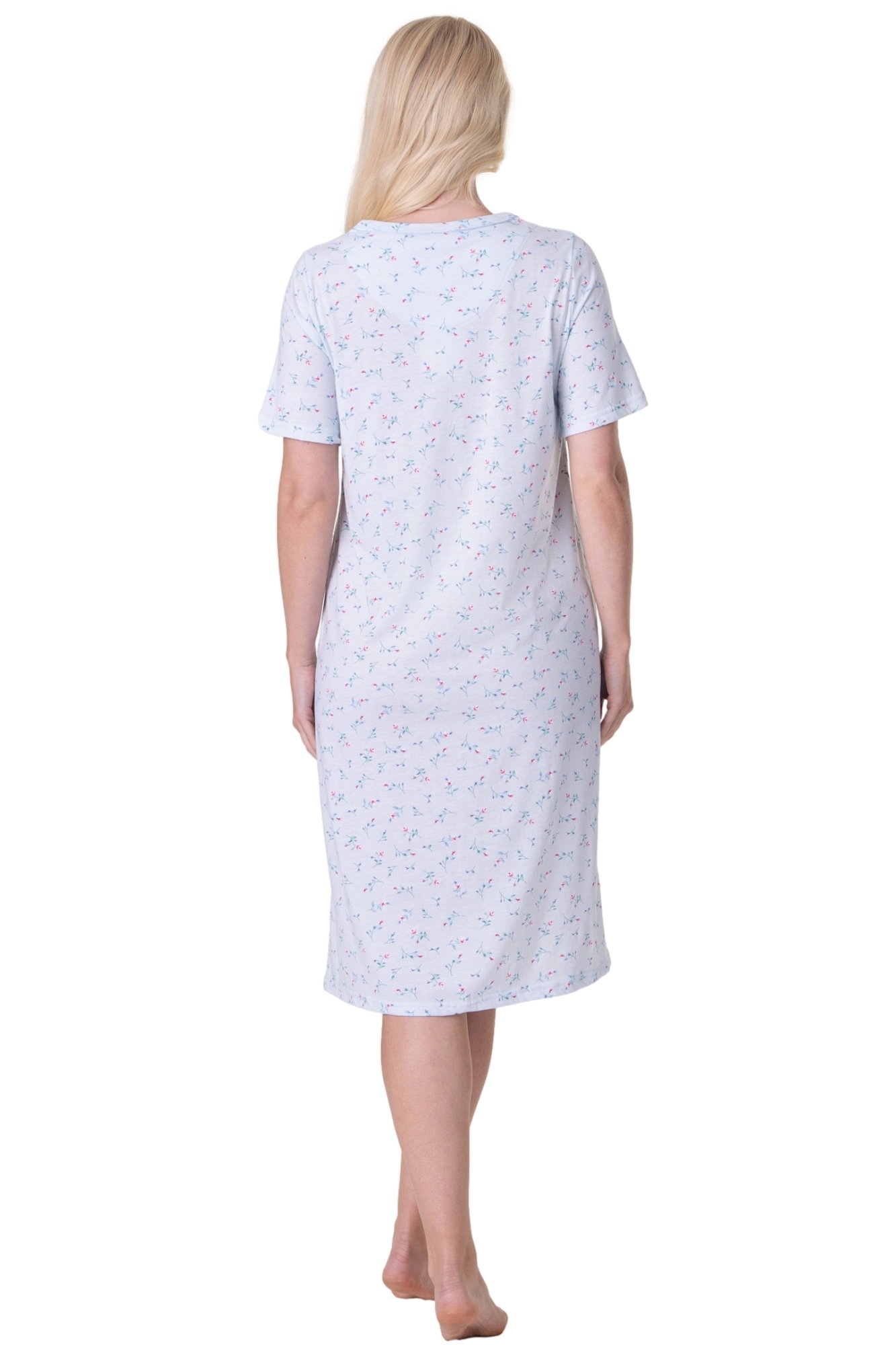 Blue Short Sleeved Nightdress, Image 3 of 5