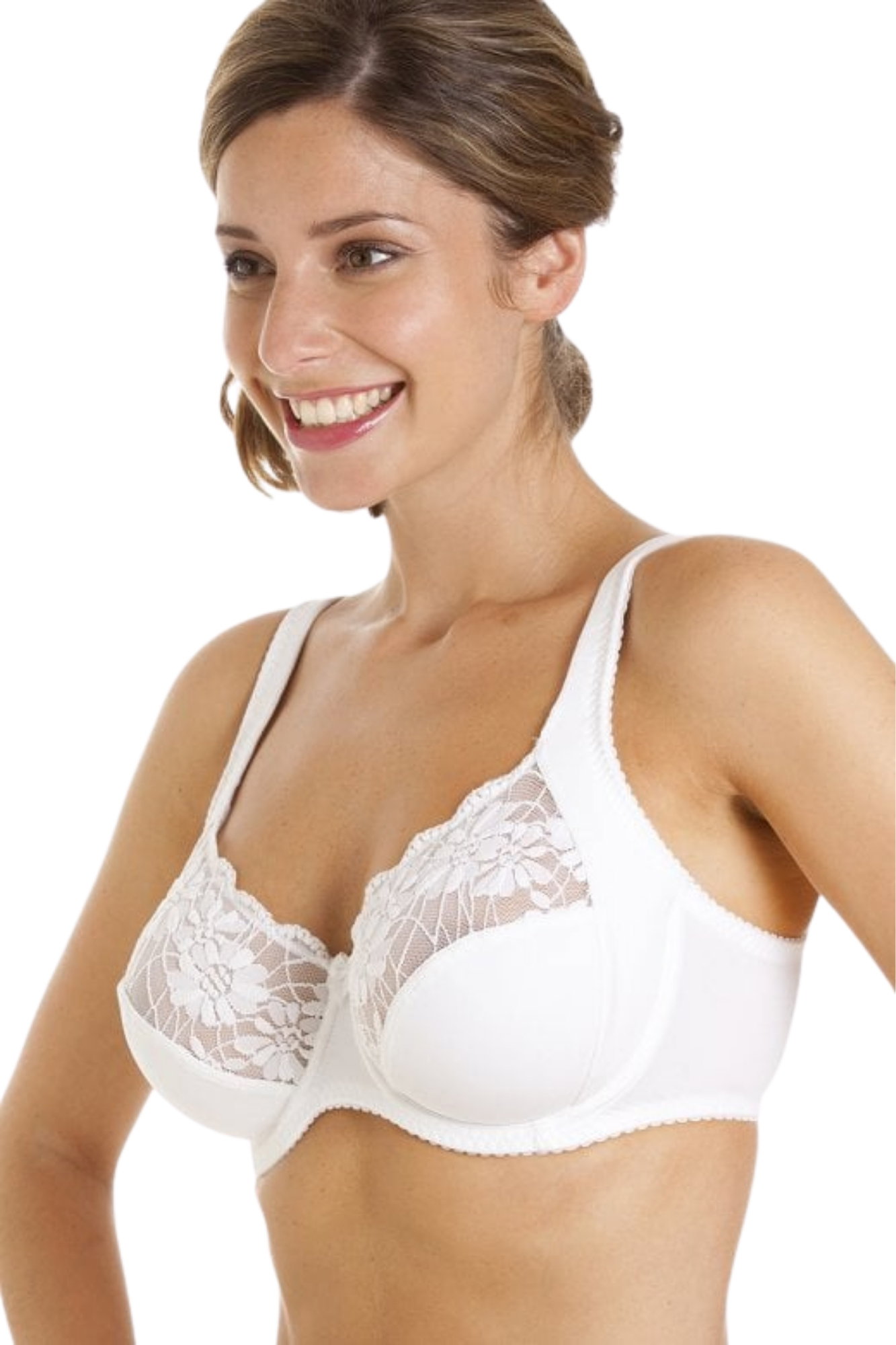 White Floral Lace Full Cup Underwired Bra, Image 2 of 5
