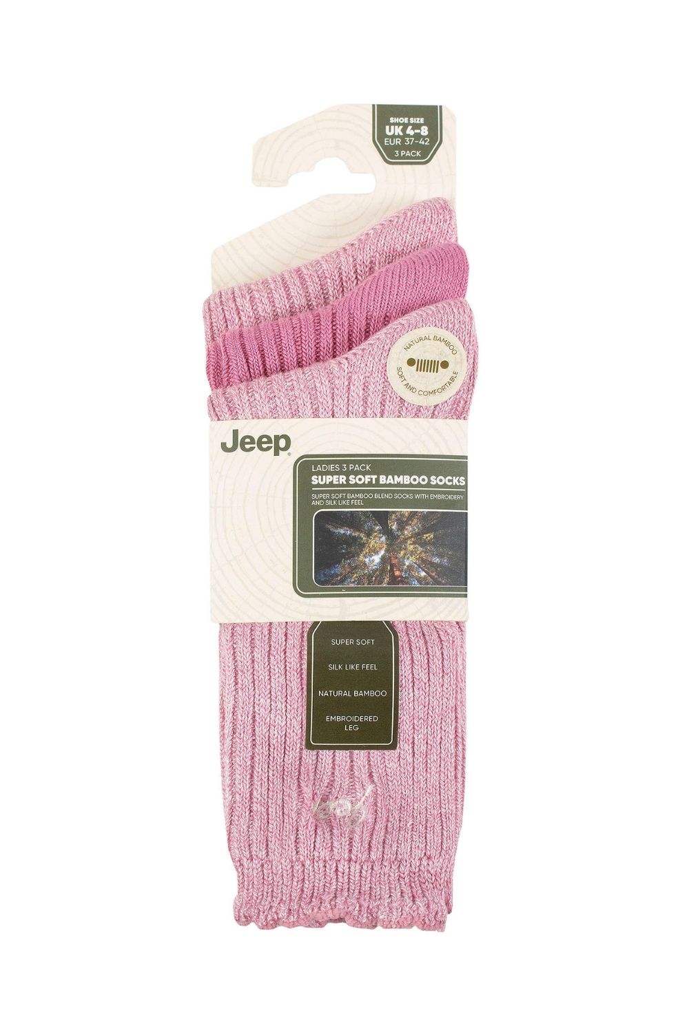 Pink 3 Pack Super Soft Bamboo Socks, Image 2 of 3