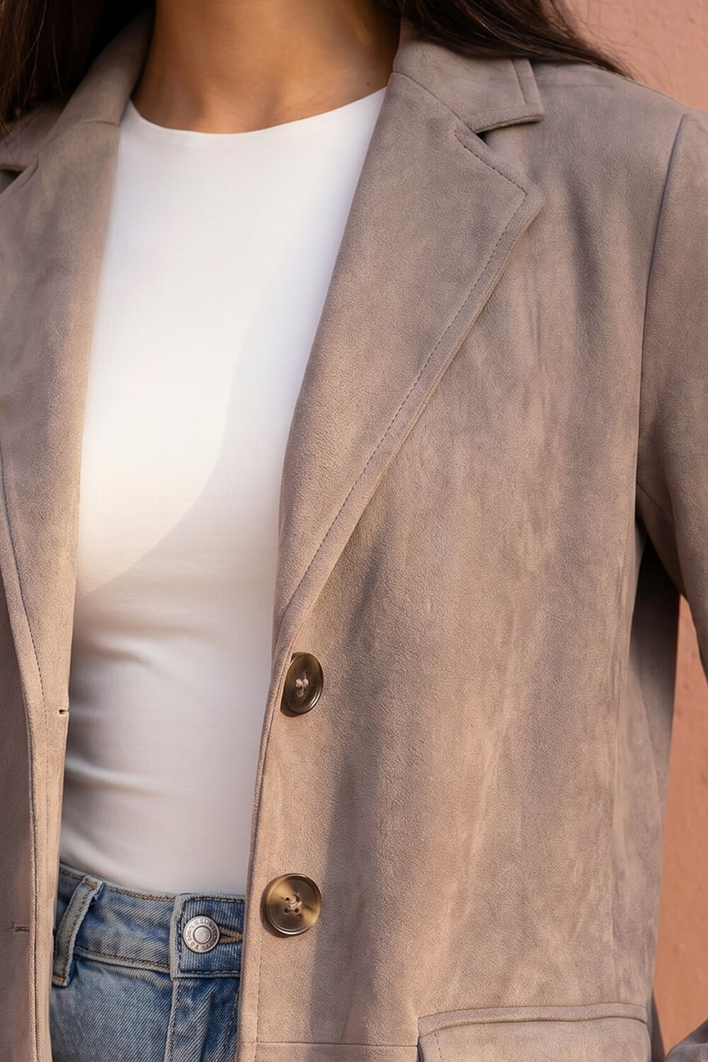 Taupe Petite Faux Suede Jacket, Image 5 of 4