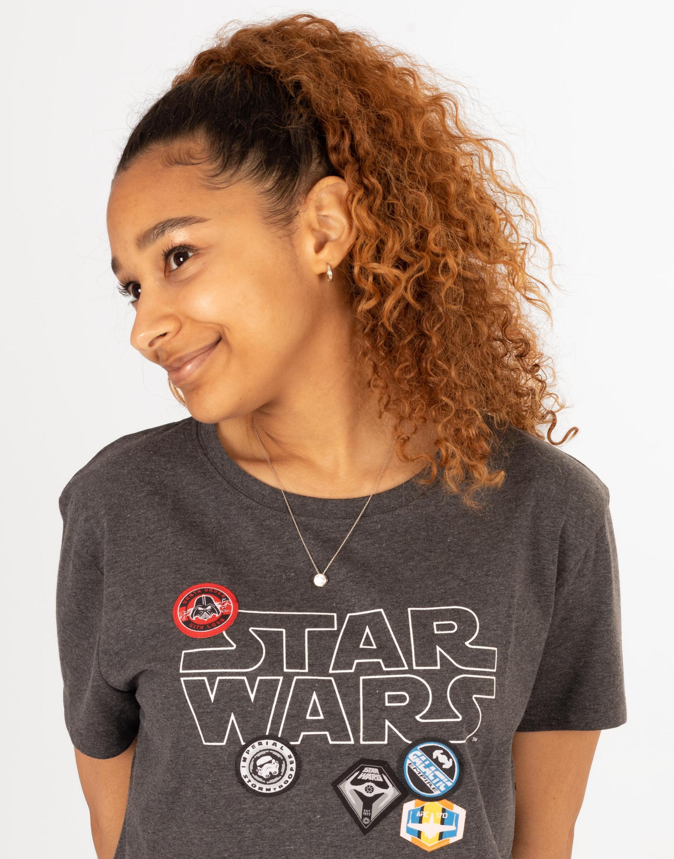 Grey Star Wars Badges Women's T-Shirt, Image 2 of 6