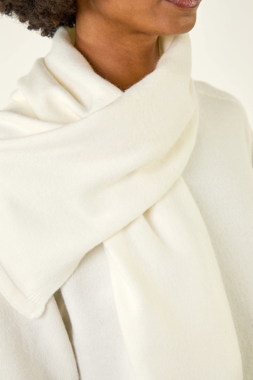 Ivory Wrap Neck Knit Jumper, Image 7 of 6
