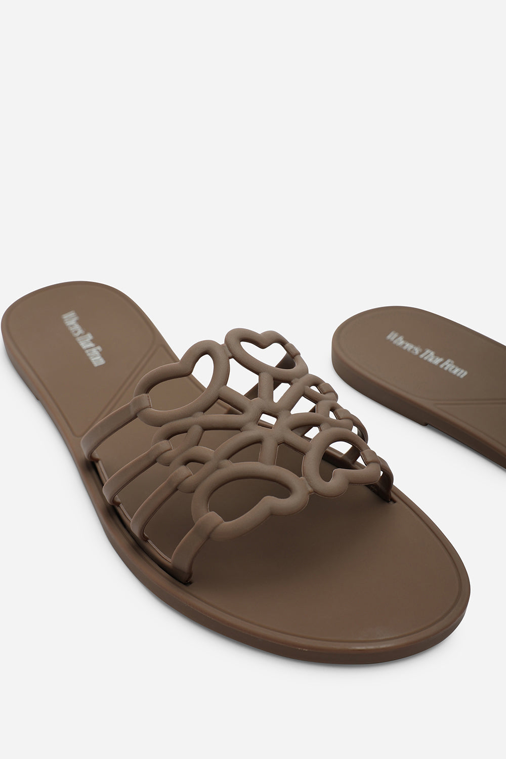 Chocolate Emiliana Matte Cut Out Jelly Flat Sandals, Image 5 of 6
