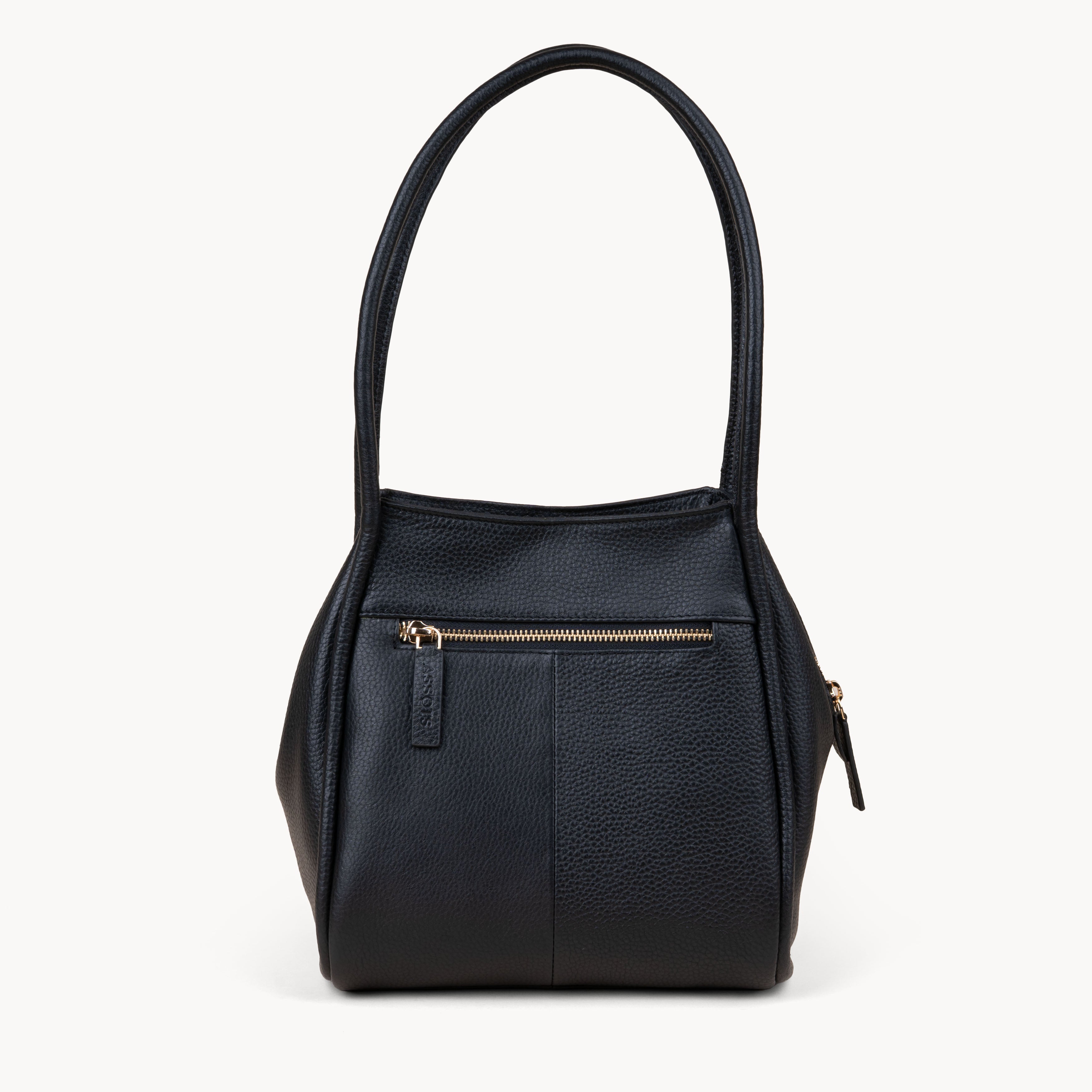 Black 'DEBBIE' Pebble Grain Real Leather Shoulder Bag, Image 5 of 5