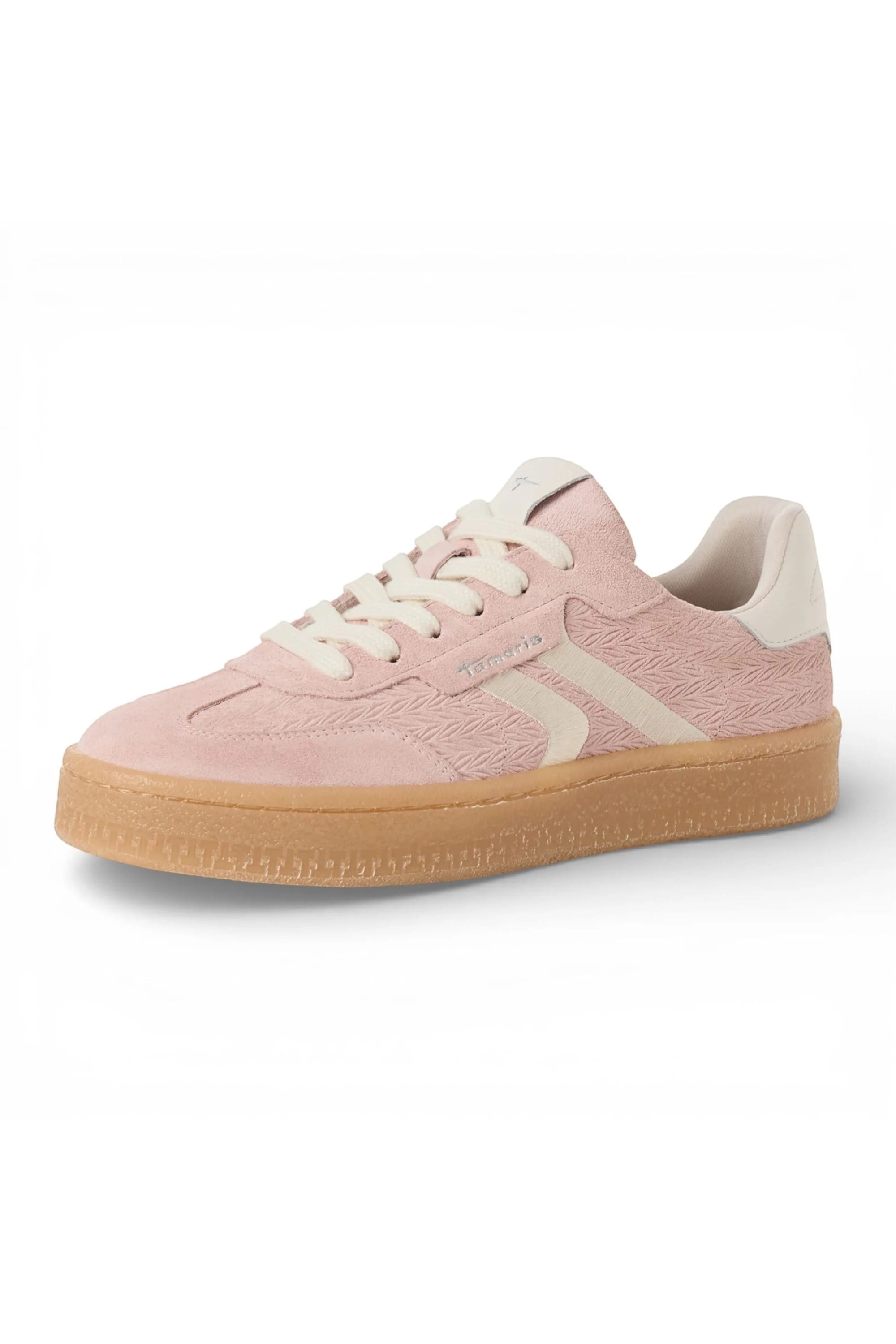 Pink Tamaris Pink Tamaris Womens Pink White Stripe Sneaker, Image 3 of 7