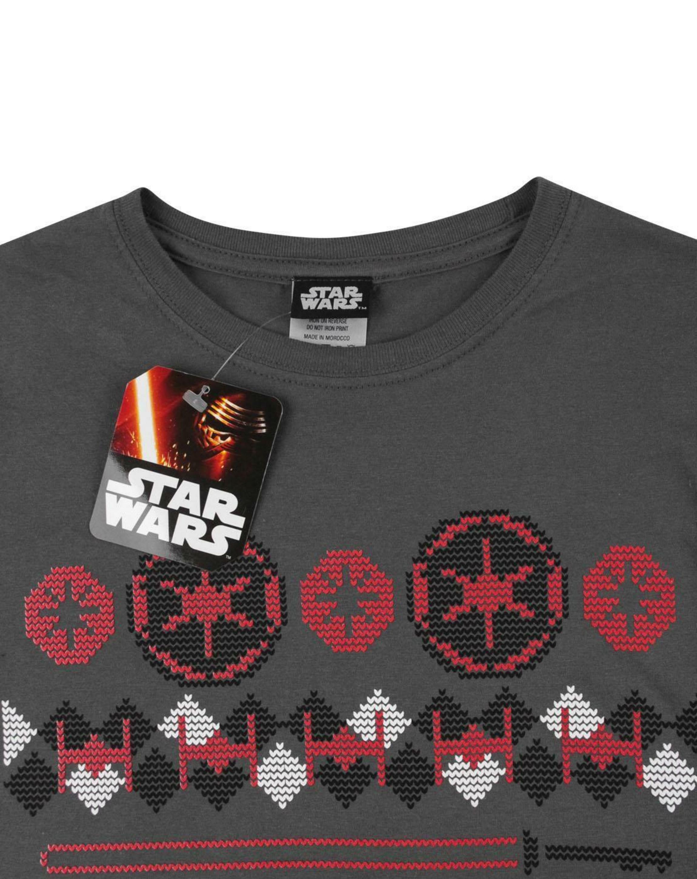 Charcoal Star Wars Darth Vader Fair Isle T-Shirt, Image 4 of 4