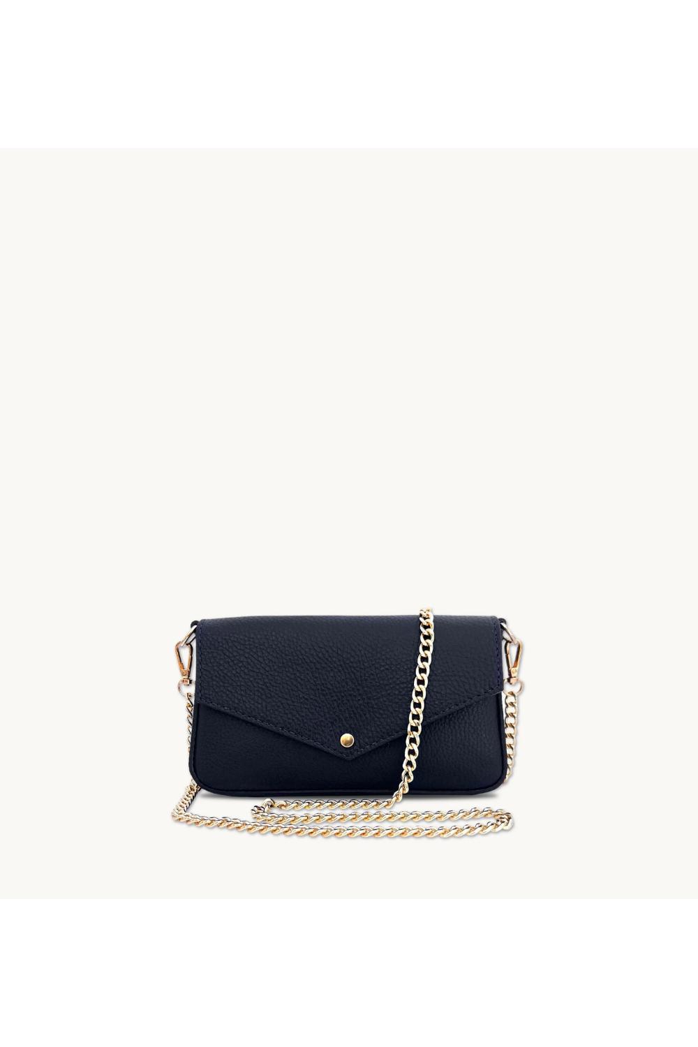 Blue The Munro Navy Leather Shoulder Bag, Image 6 of 6