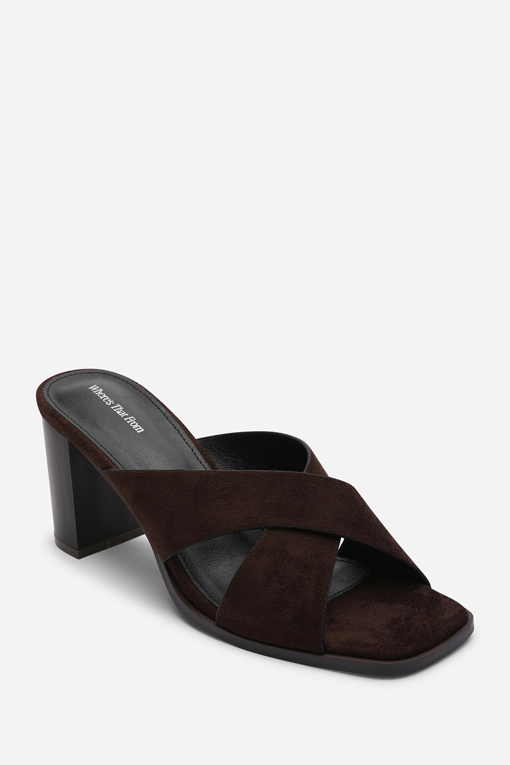 Dark Brown Livana Crossover Strap Block Heel Sandal, Image 3 of 6
