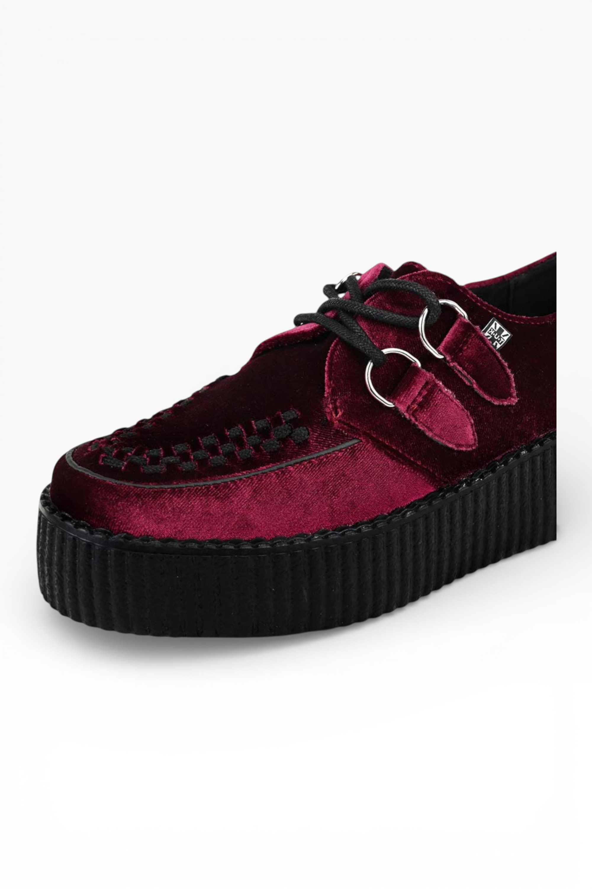 Burgundy TUK Footwear Burgundy Viva High Creeper Goth Shoes - AV8463, Image 7 of 7