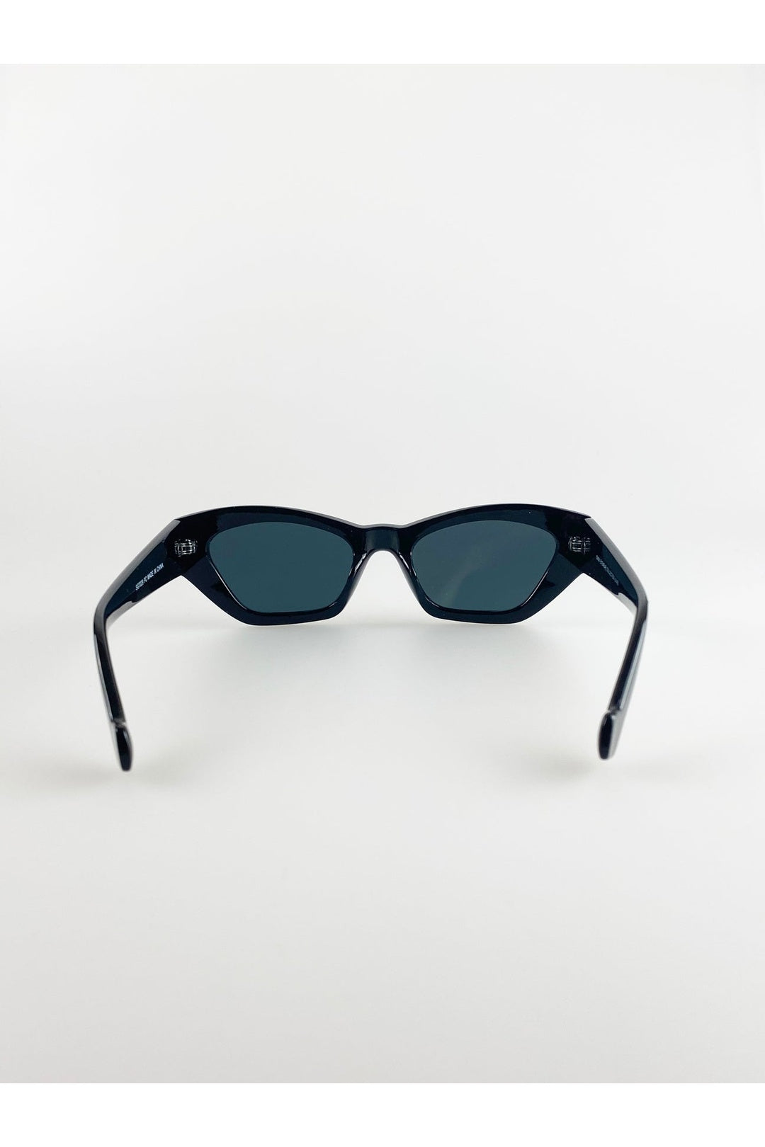 Black SVNX Black Angular Cat-Eye Sunglasses in Black, Image 4 of 7