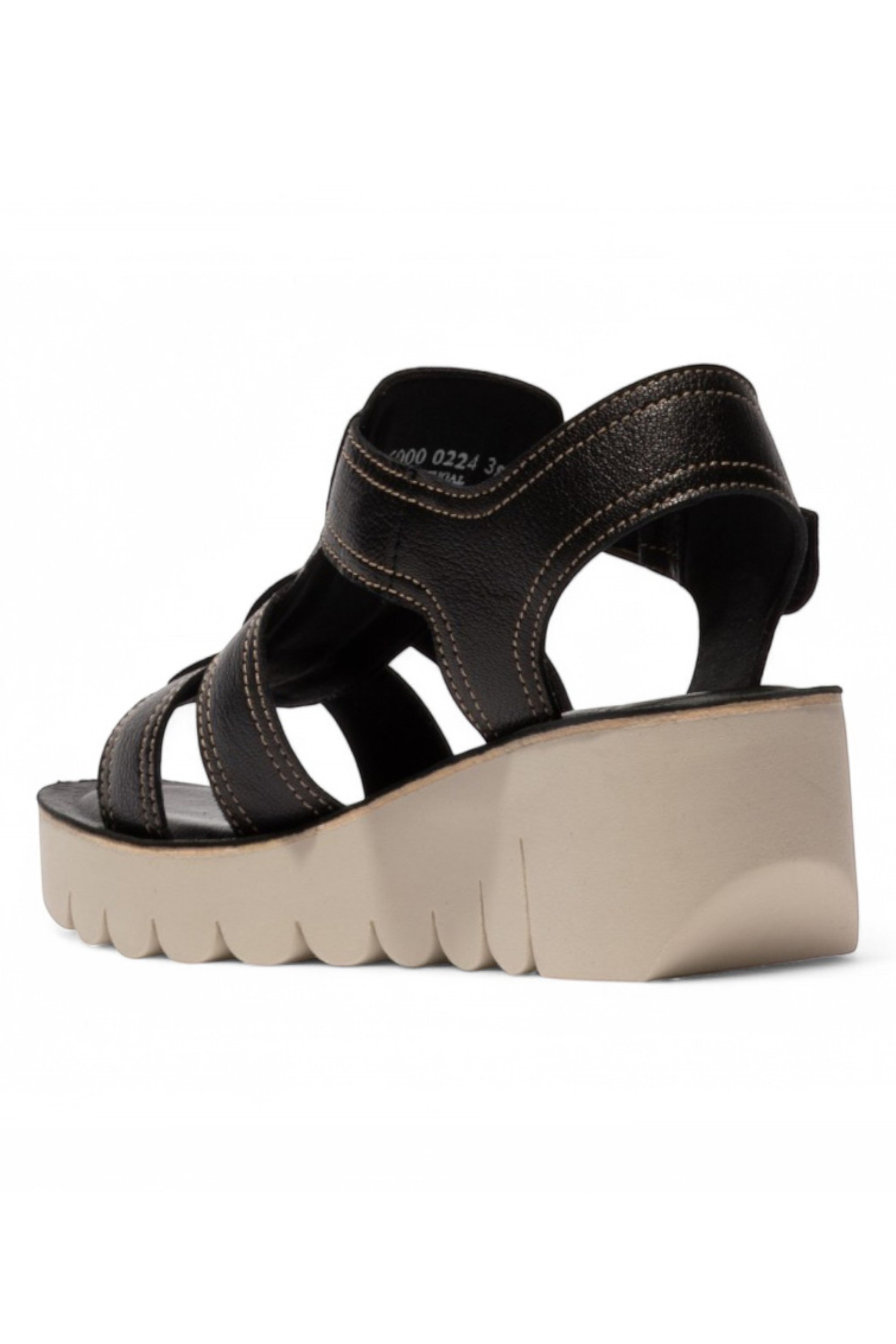 Black Womens Comfort Wedge Sandals -YUDD236FLY, Image 3 of 4