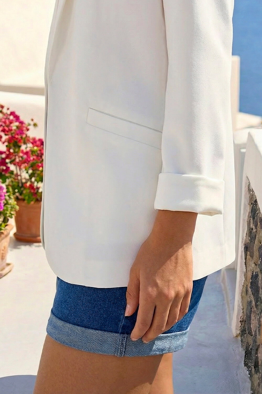 Ivory Petite Revere Collar Stretch Blazer, Image 5 of 4
