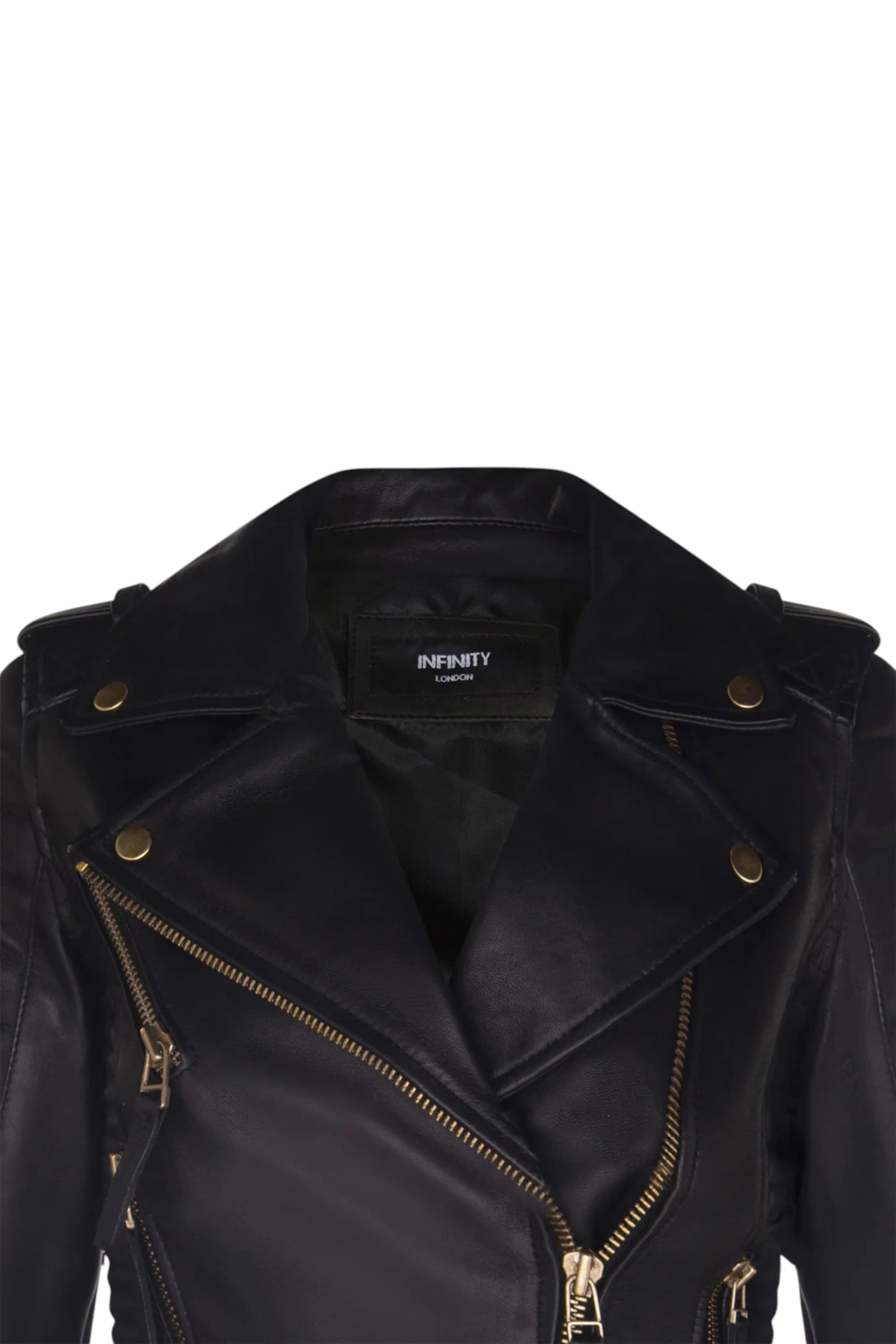 Gold Leather Quilted Brando Biker Jacket, Image 4 of 4
