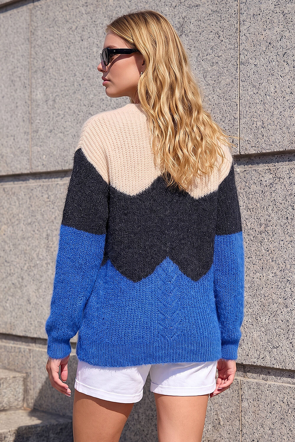 Blue Fluffy Sparkle Knit Jumper, Image 4 of 4