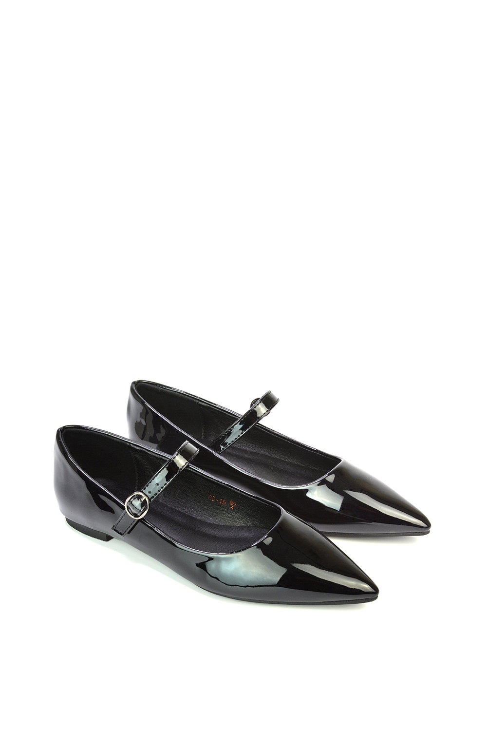 Black XY LONDON Black 'Aimee' Flat Mary Jane Ballerina Pumps, Image 5 of 5