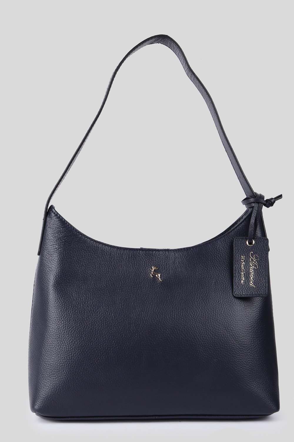 Navy Ashwood Leather Navy 'Splendore di Milano' Real Leather Hobo Shoulder Bag, Image 1 of 4